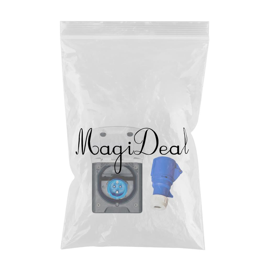 Camper RV External Flush Power Plug and Socket 220V 16A With cover Premium