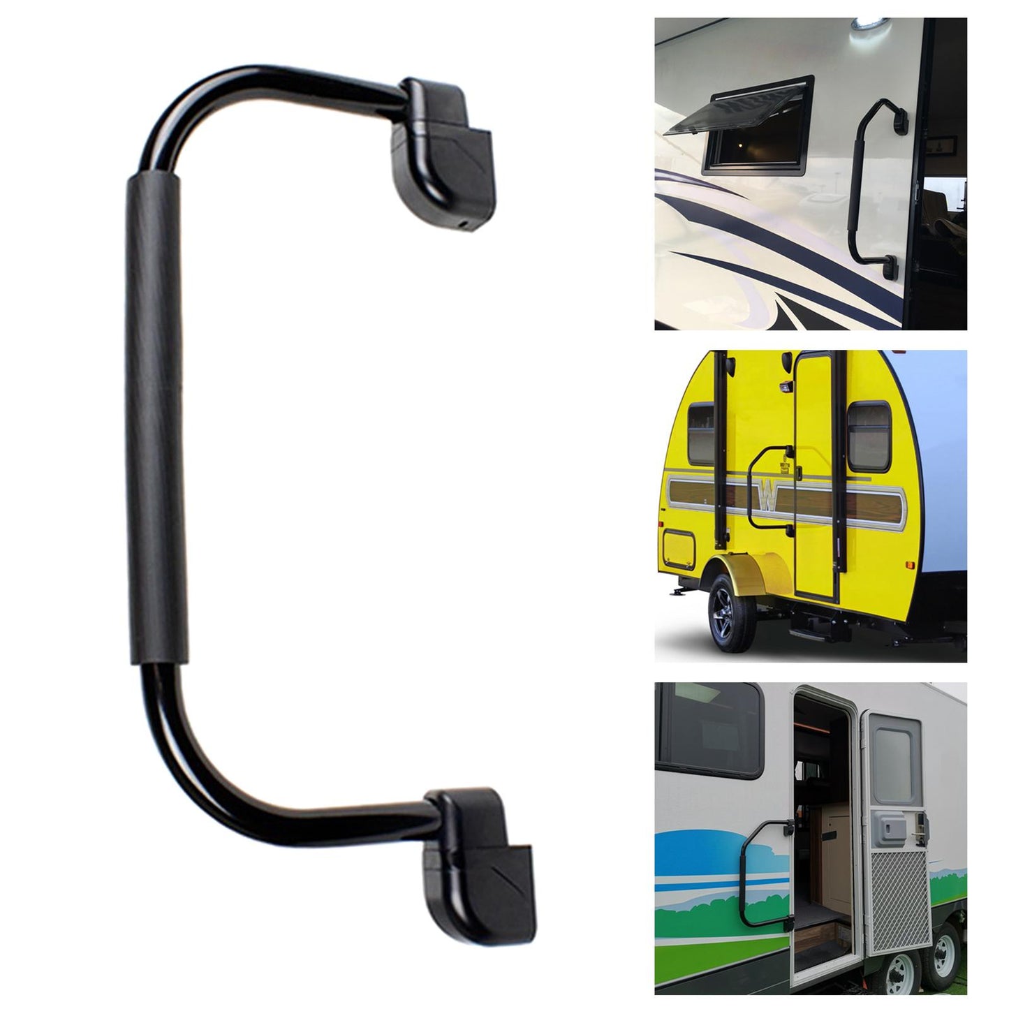 Aluminum Alloy Collapsible Lend A Grab Handle Assist Bar for RV Camper Black