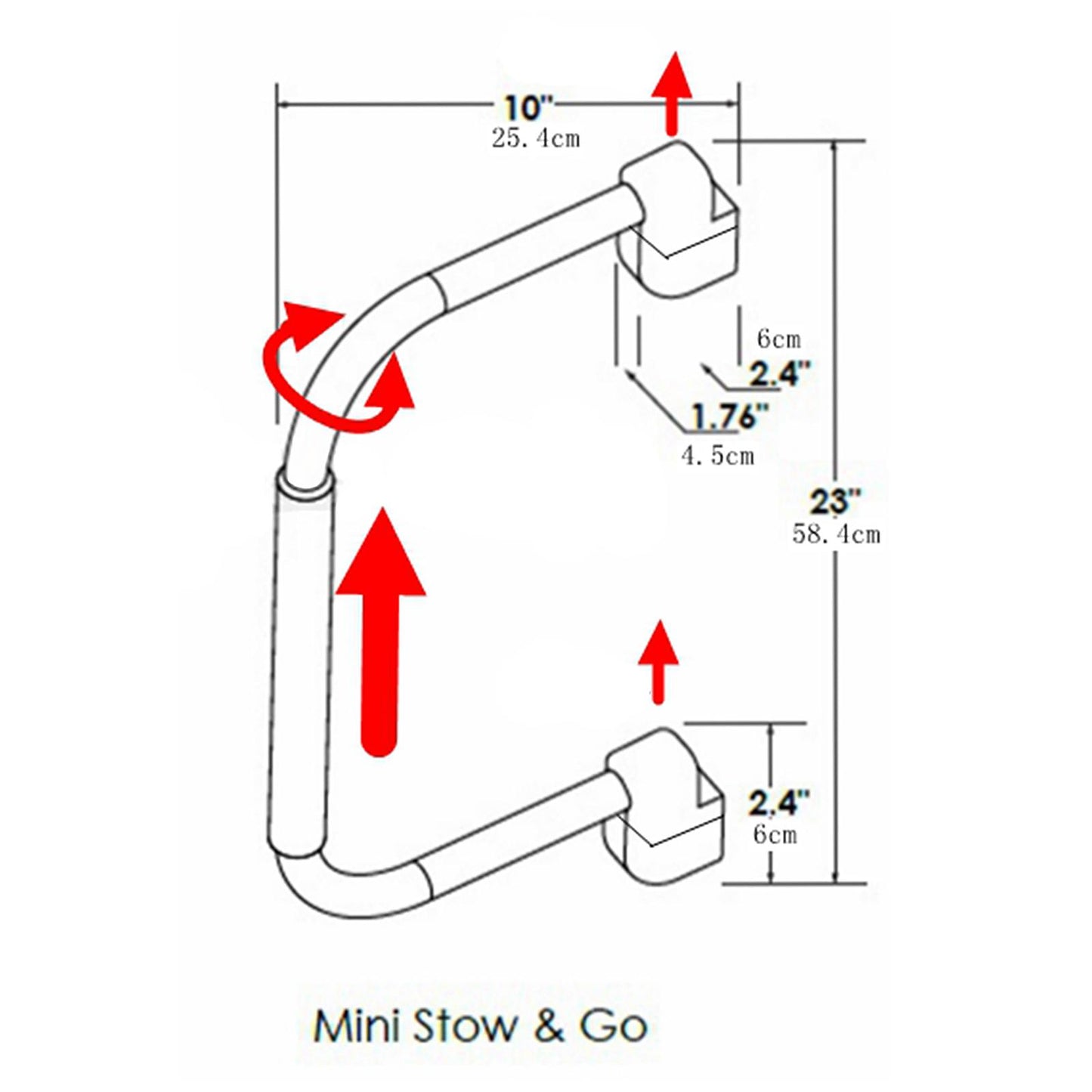 Aluminum Alloy Collapsible Lend A Grab Handle Assist Bar for RV Camper Black