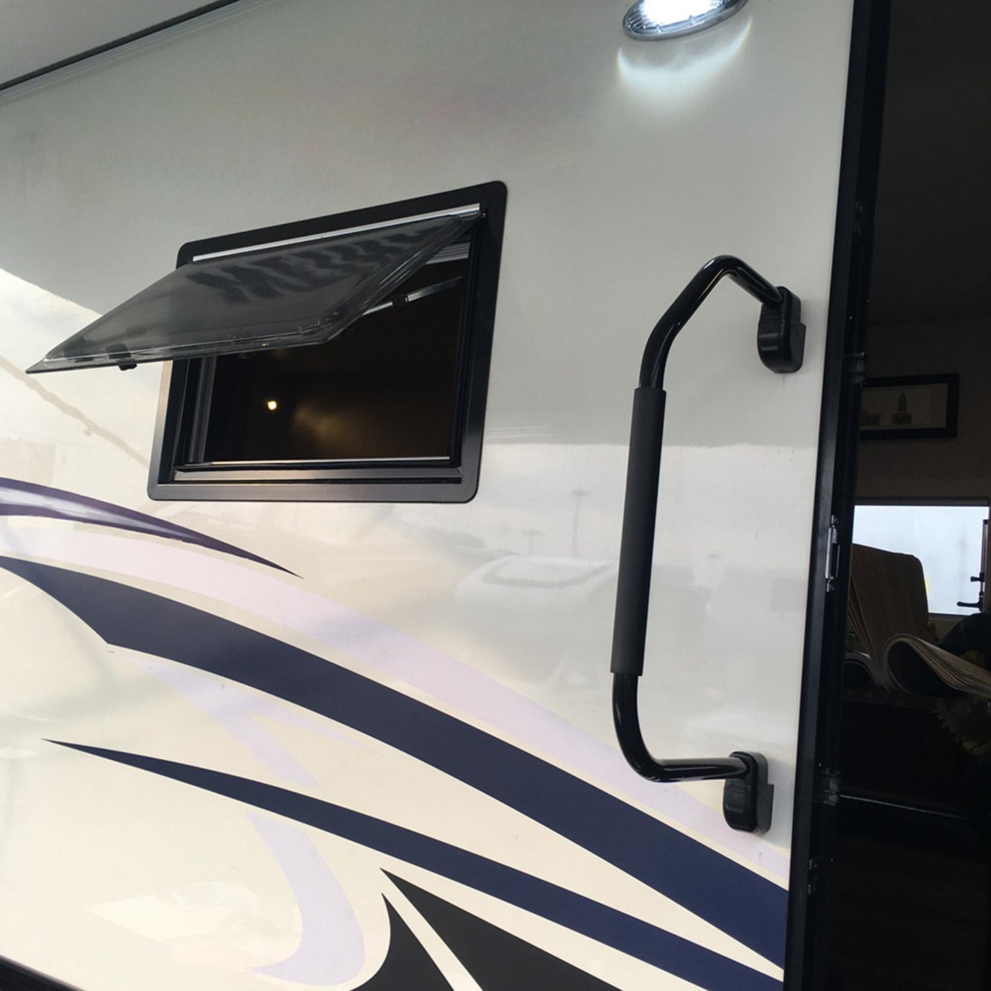 Aluminum Alloy Collapsible Lend A Grab Handle Assist Bar for RV Camper Black