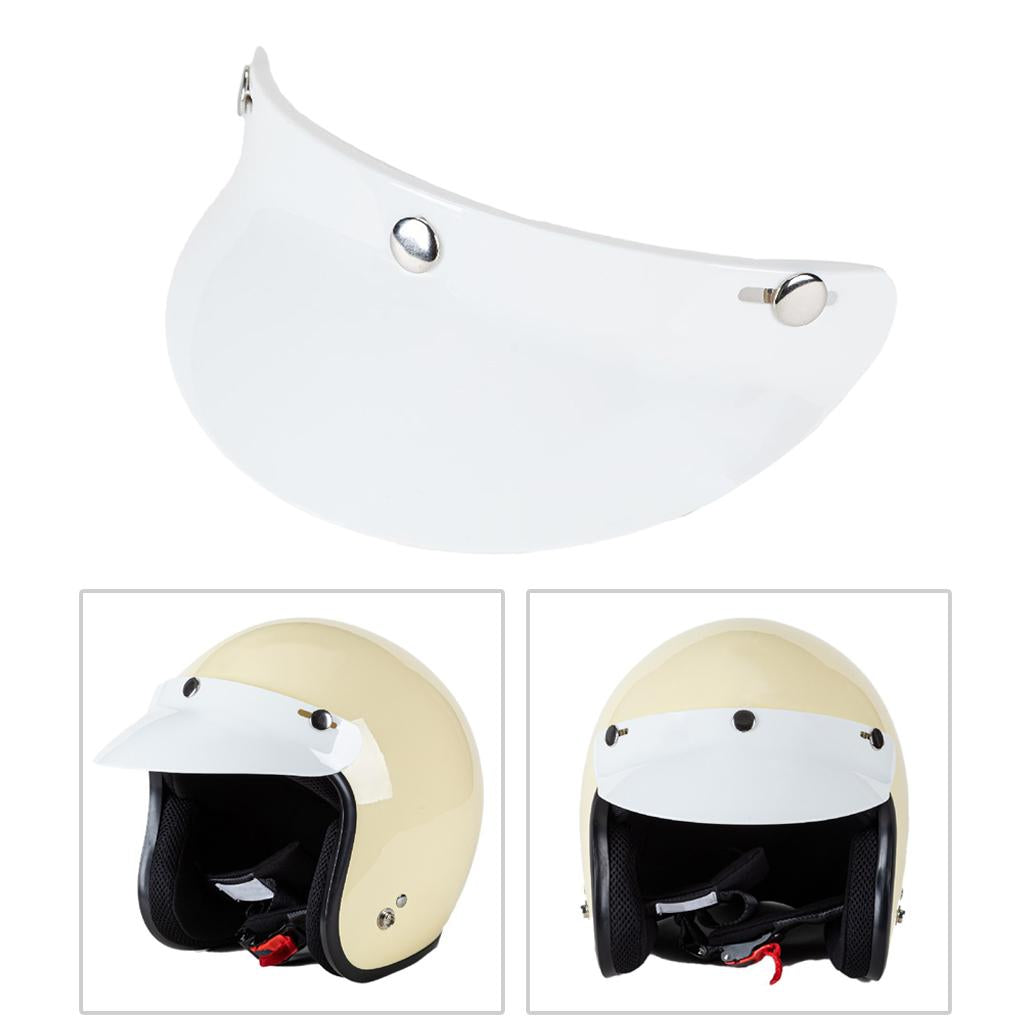 3-Snap Motorcycle Helmet Visor Peak UV Sun Visor Shields White