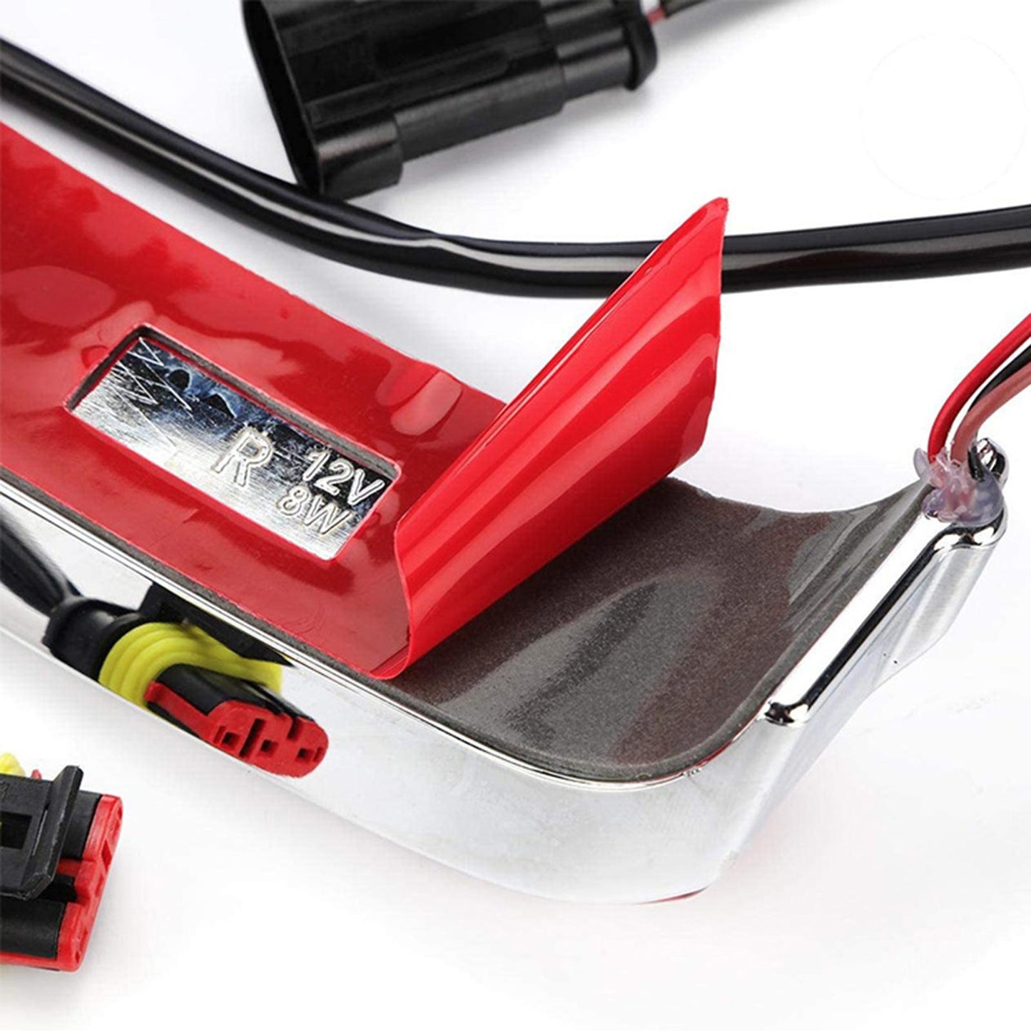 1 Pair Saddlebag Tail Signal Light for Harley Glide 14-18 White Red Cover