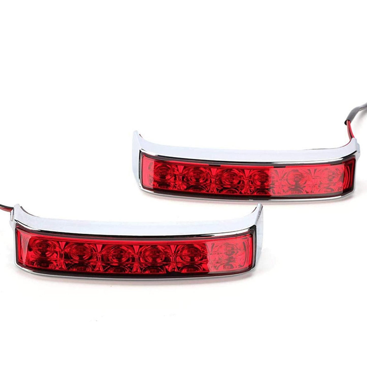 1 Pair Saddlebag Tail Signal Light for Harley Glide 14-18 White Red Cover