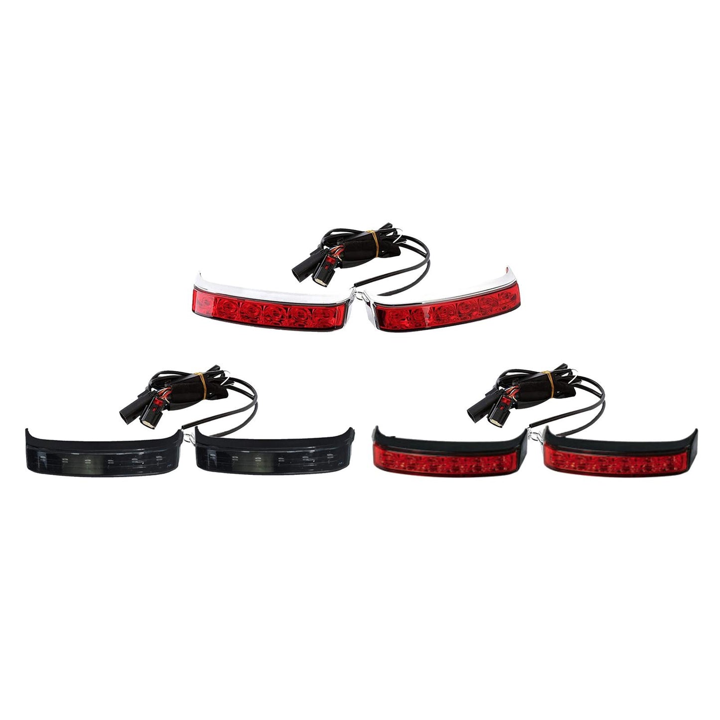 1 Pair Saddlebag Tail Signal Light for Harley Glide 14-18 White Red Cover