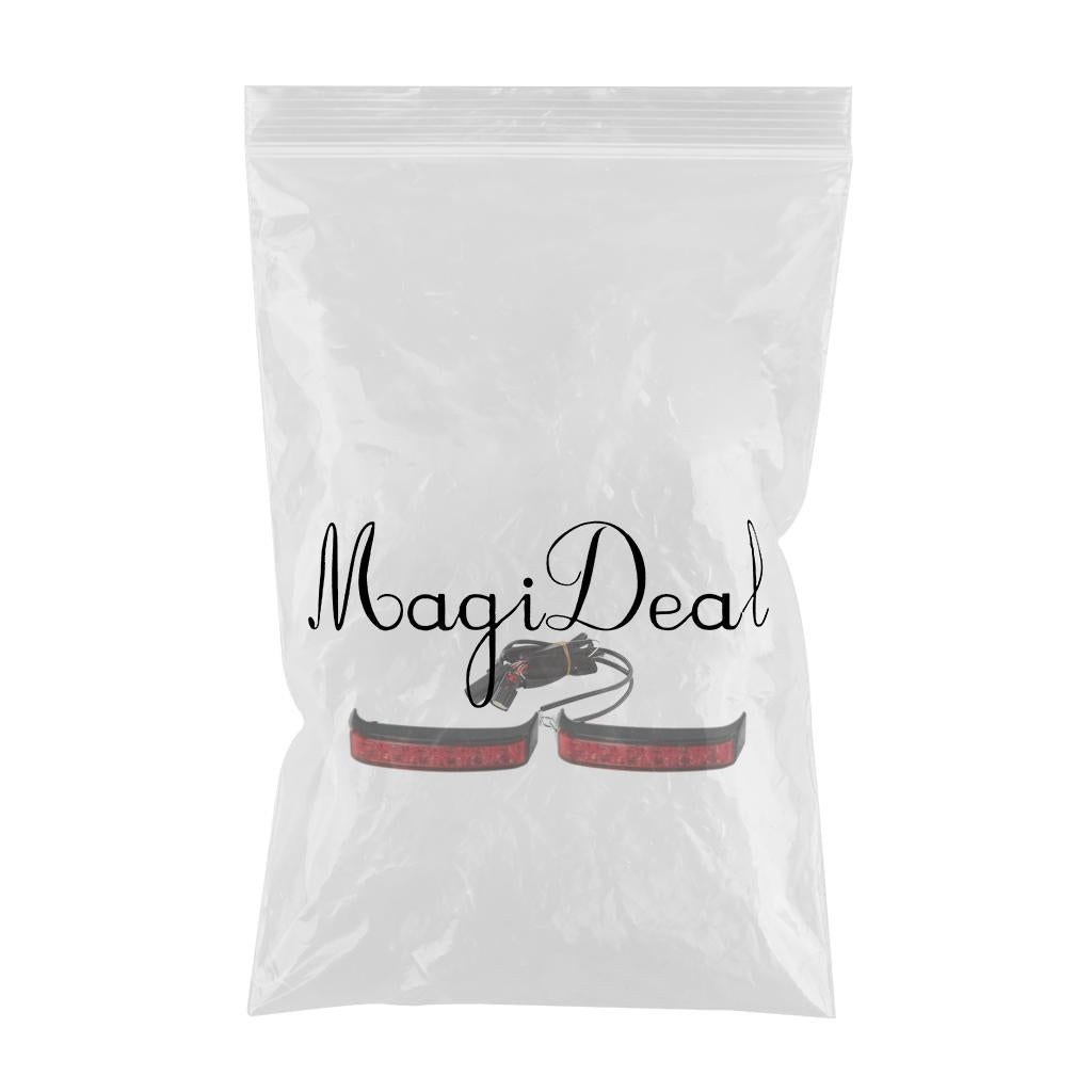 1 Pair Saddlebag Tail Signal Light for Harley Glide 14-18 Black Red Cover