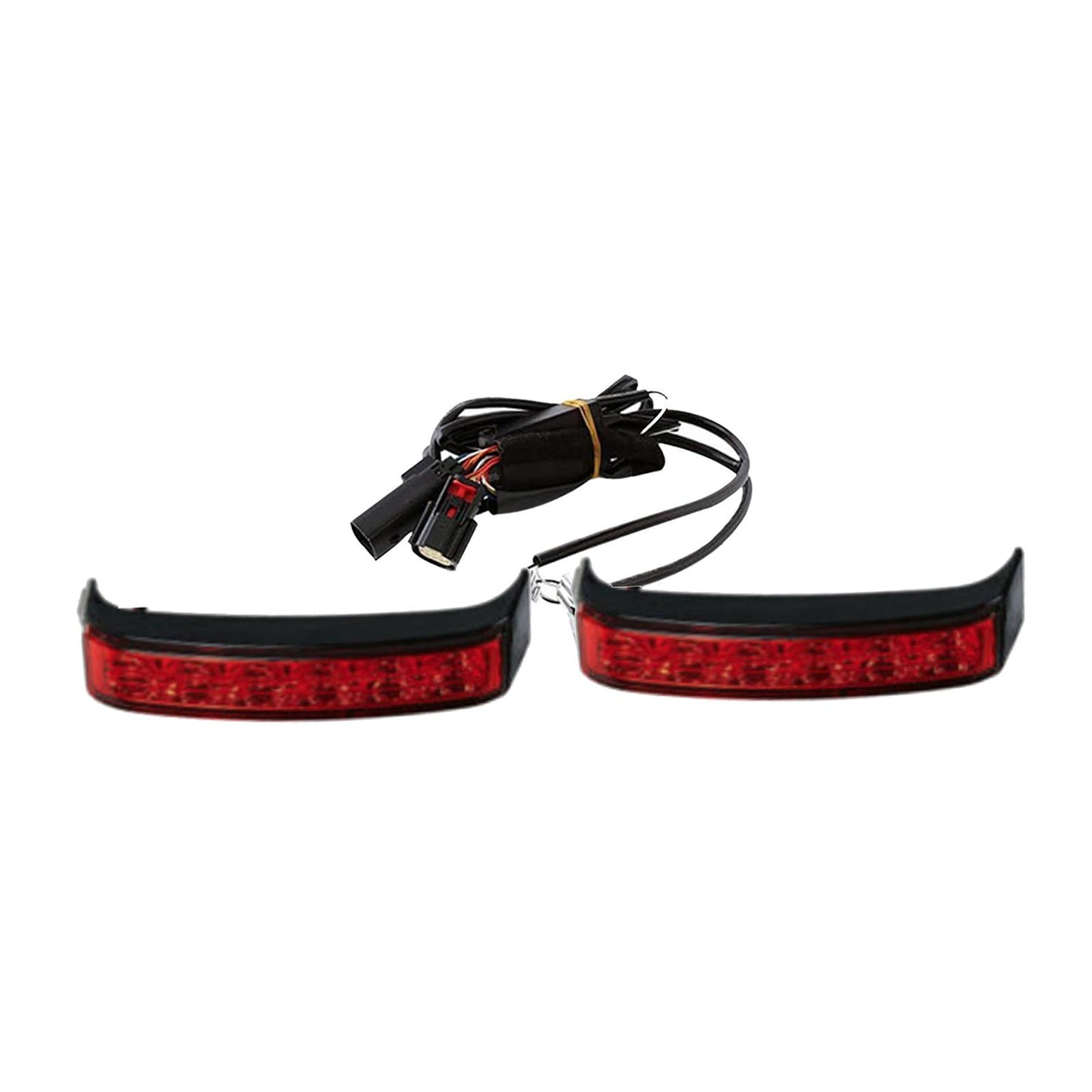 1 Pair Saddlebag Tail Signal Light for Harley Glide 14-18 Black Red Cover