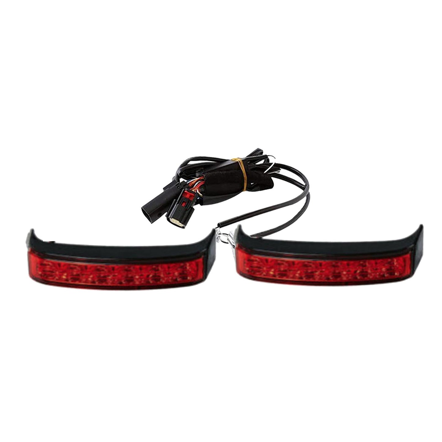 1 Pair Saddlebag Tail Signal Light for Harley Glide 14-18 Black Red Cover