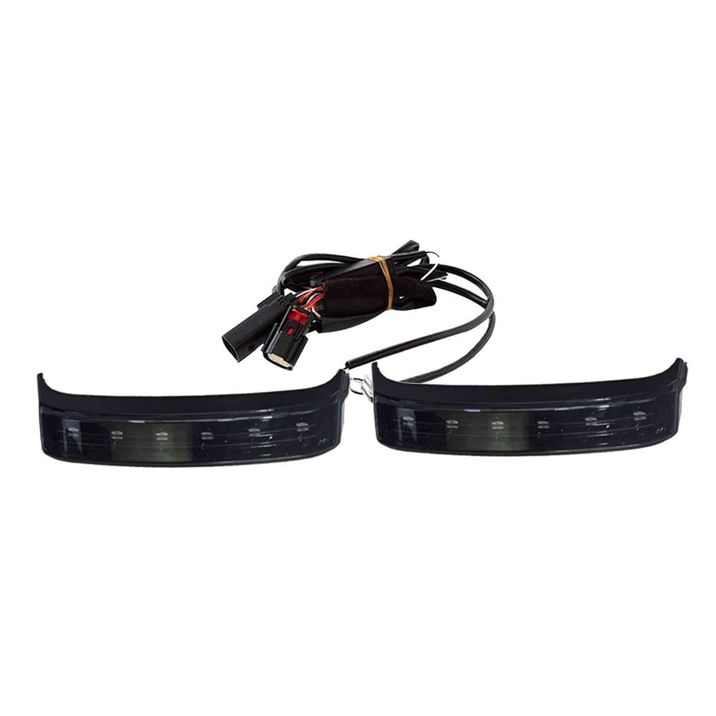 1 Pair Saddlebag Tail Signal Light for Harley Glide 14-18 Black Gray Cover