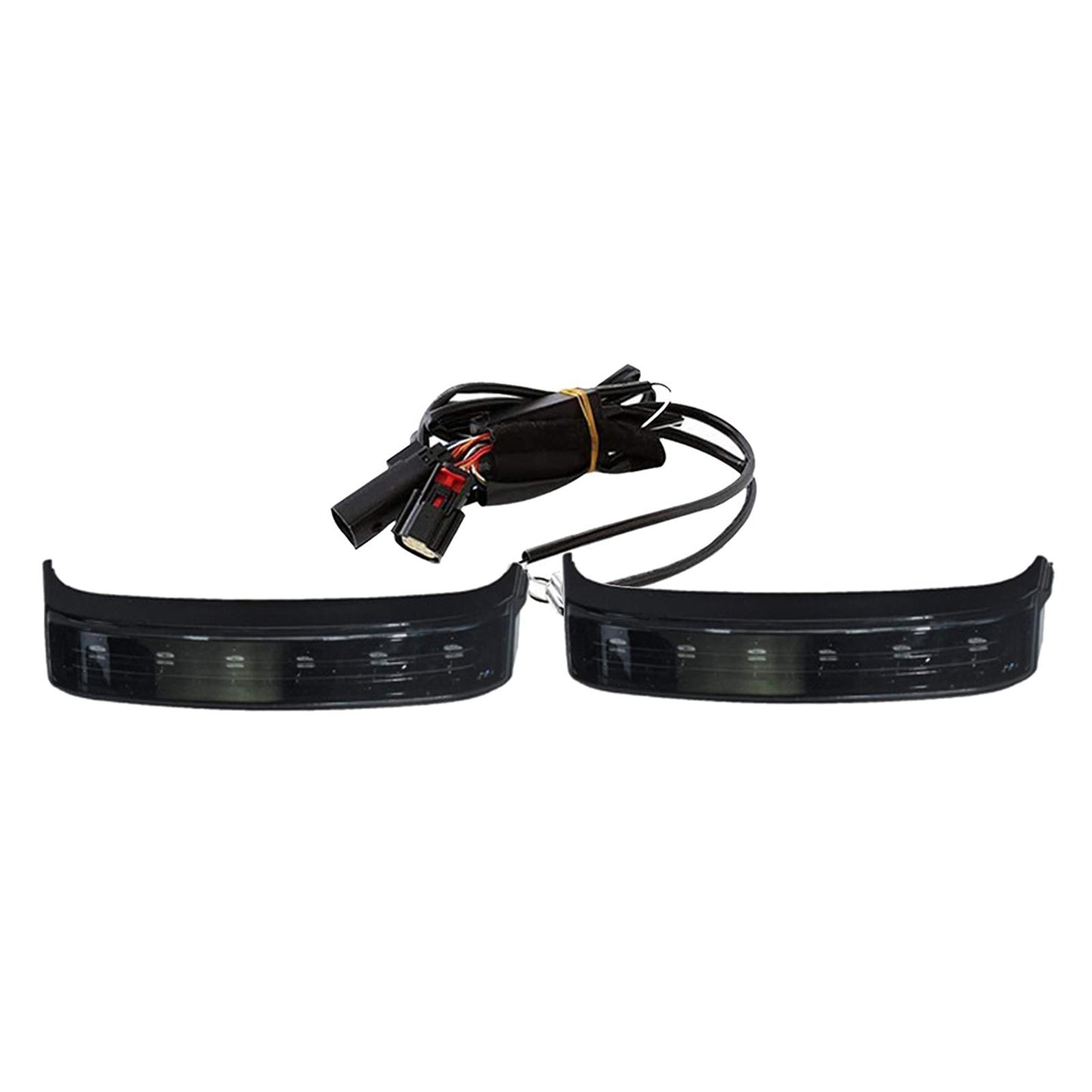 1 Pair Saddlebag Tail Signal Light for Harley Glide 14-18 Black Gray Cover