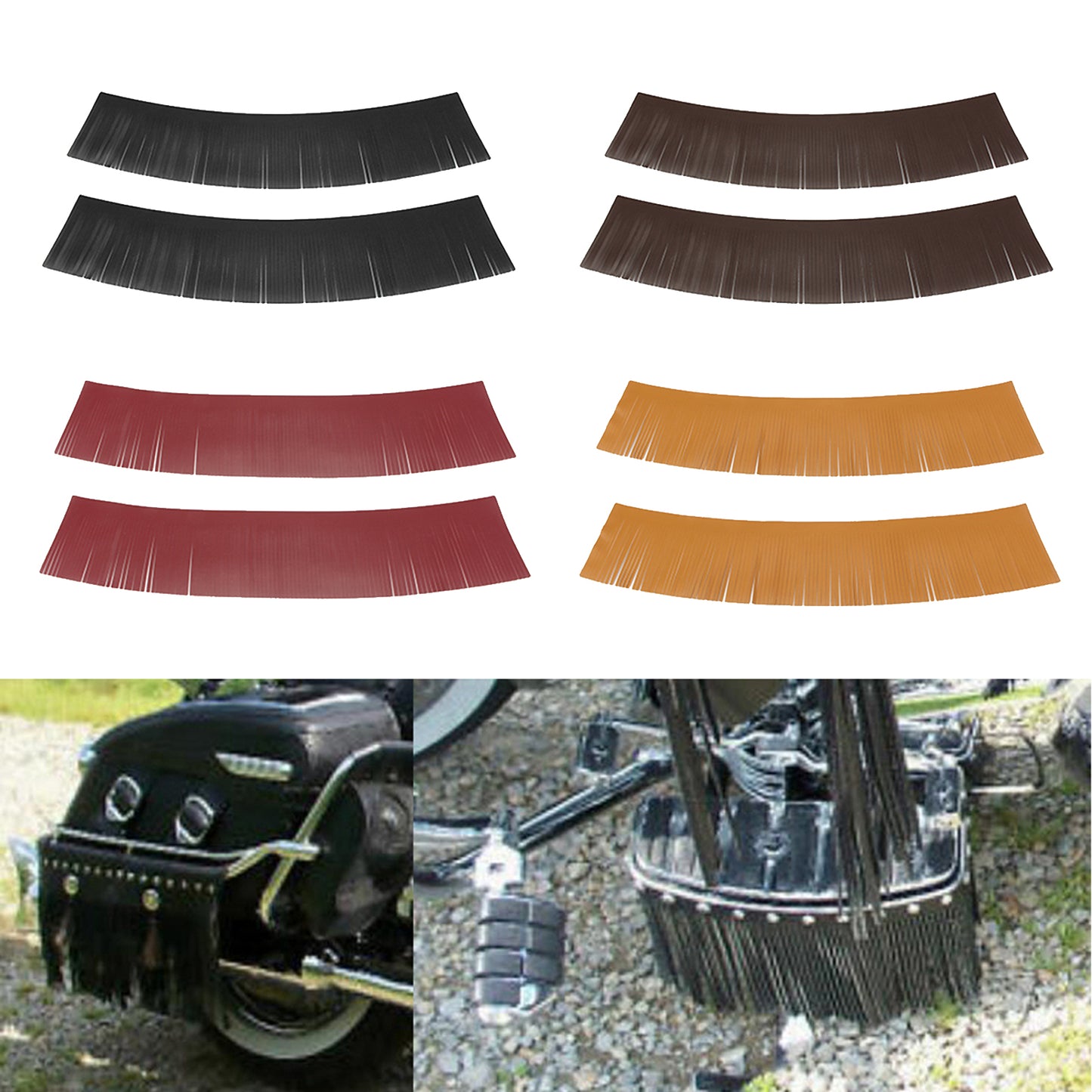 Tassel Saddle Bags Fringe Waterproof for Harley Roadmaster black