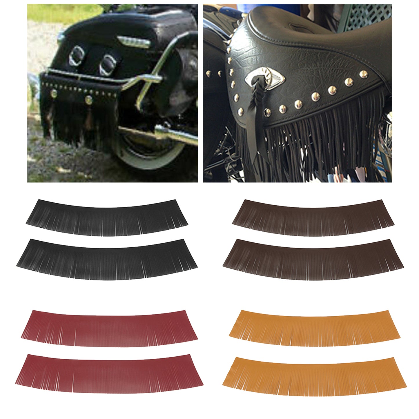 Tassel Saddle Bags Fringe Waterproof for Harley Roadmaster black