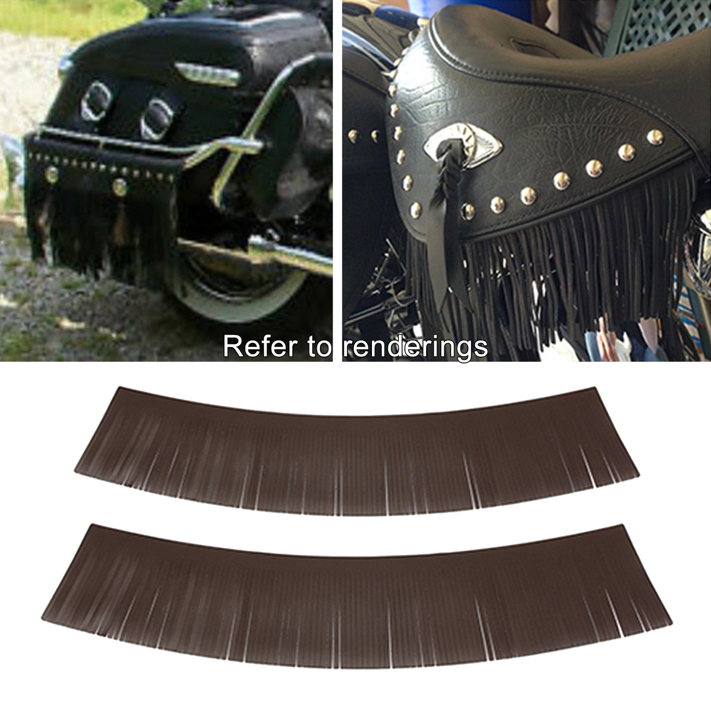 Tassel Saddle Bags Fringe Waterproof for Harley Roadmaster Brown