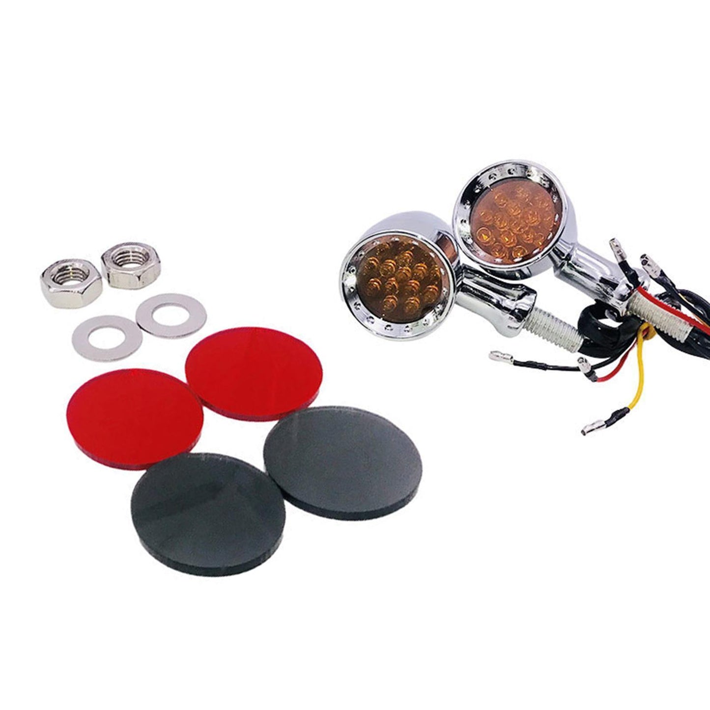 2Pcs Led Turn Signal Light 12V Motorcycle Scooter Indicators Signal Yellow