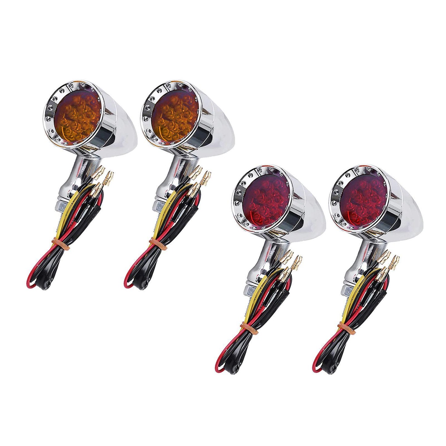 2Pcs Led Turn Signal Light 12V Motorcycle Scooter Indicators Signal Yellow