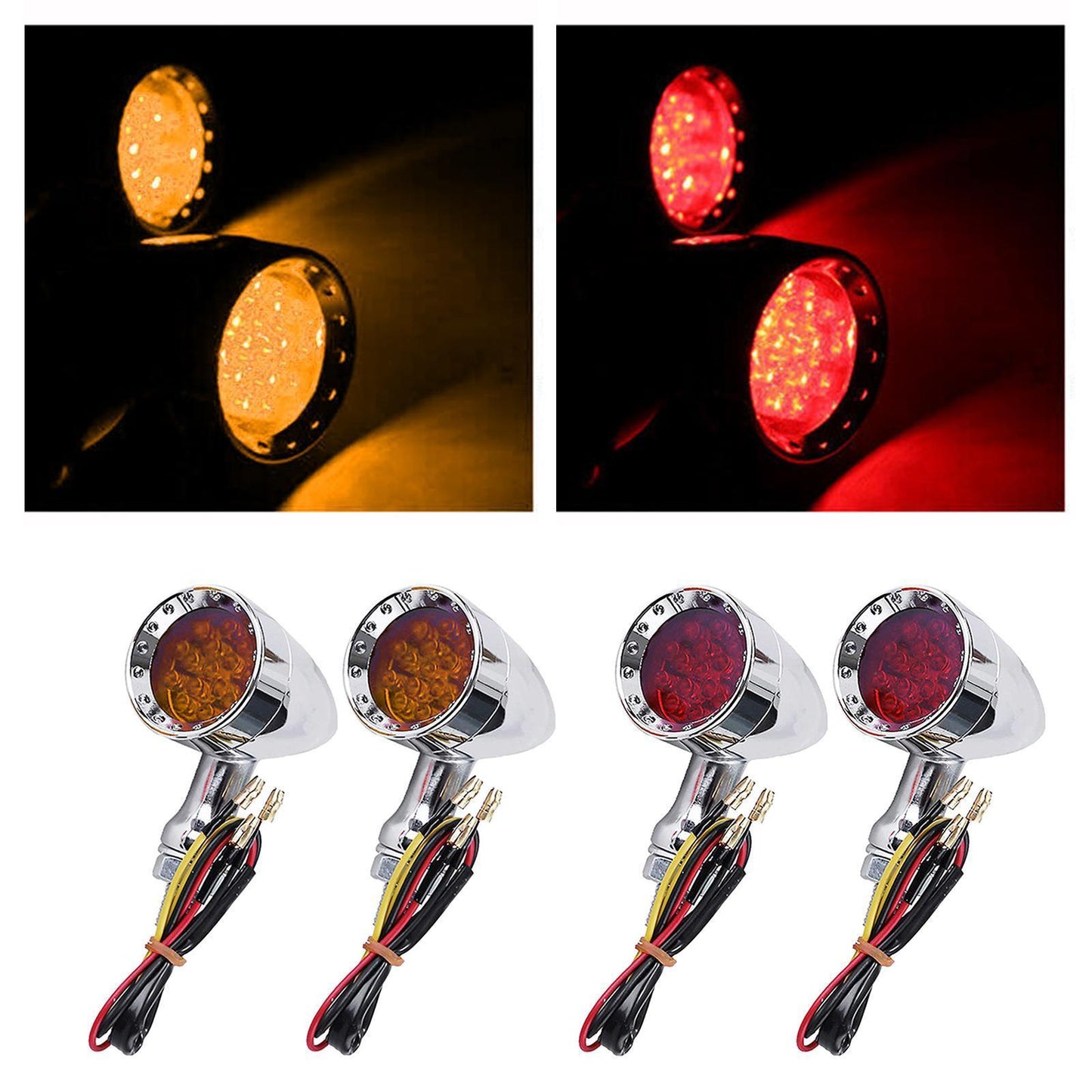 2Pcs Led Turn Signal Light 12V Motorcycle Scooter Indicators Signal Yellow