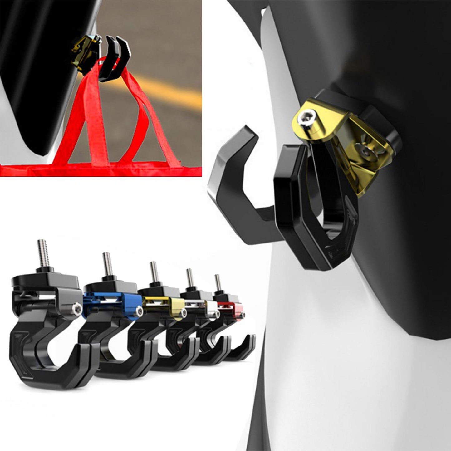Motorcycle Scooter Luggage Helmet Holder Hook Bag Hanger With Screw Golden