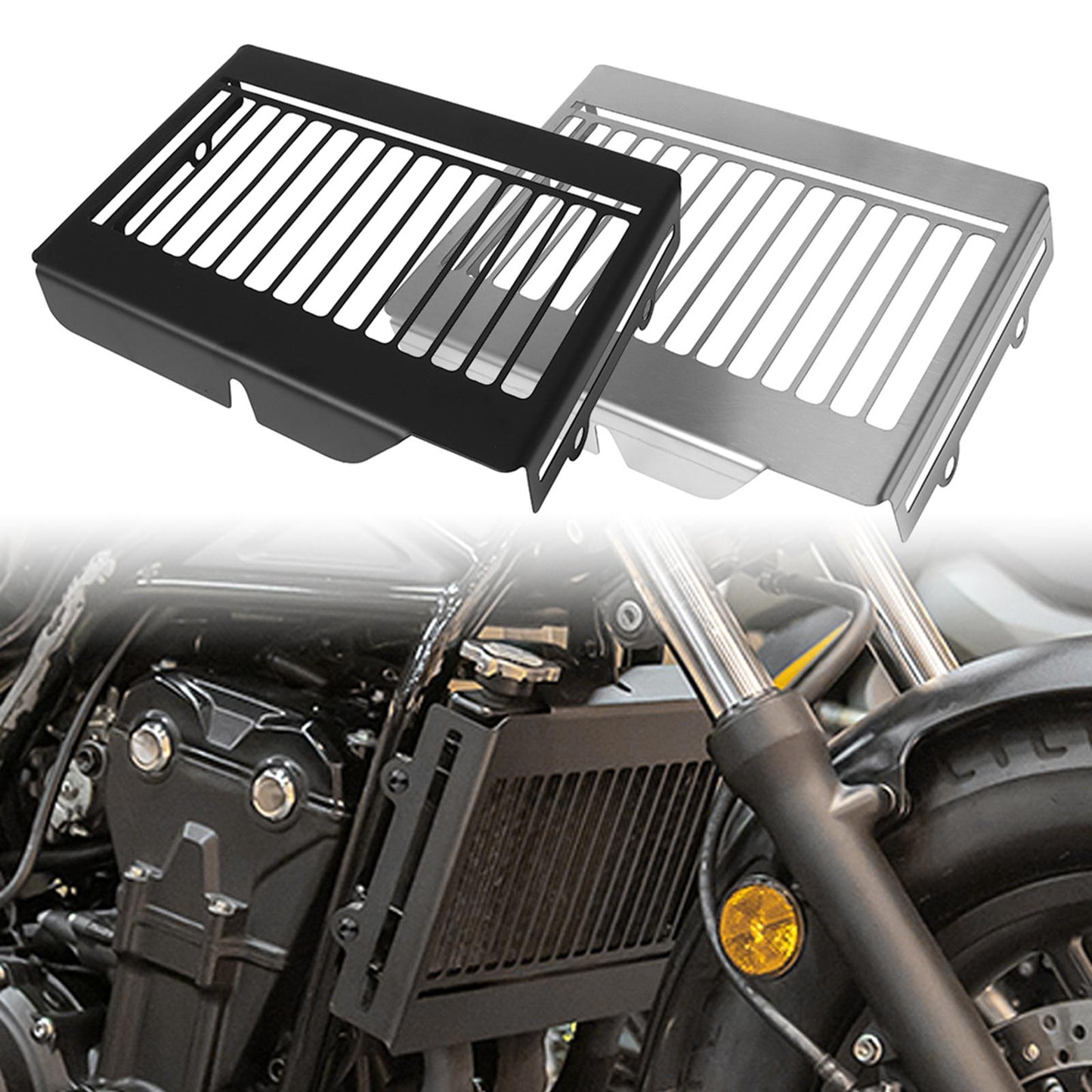 Radiator Guard Protective Cover Grill Cooler For Honda REBEL CMX500 CMX300 Silver
