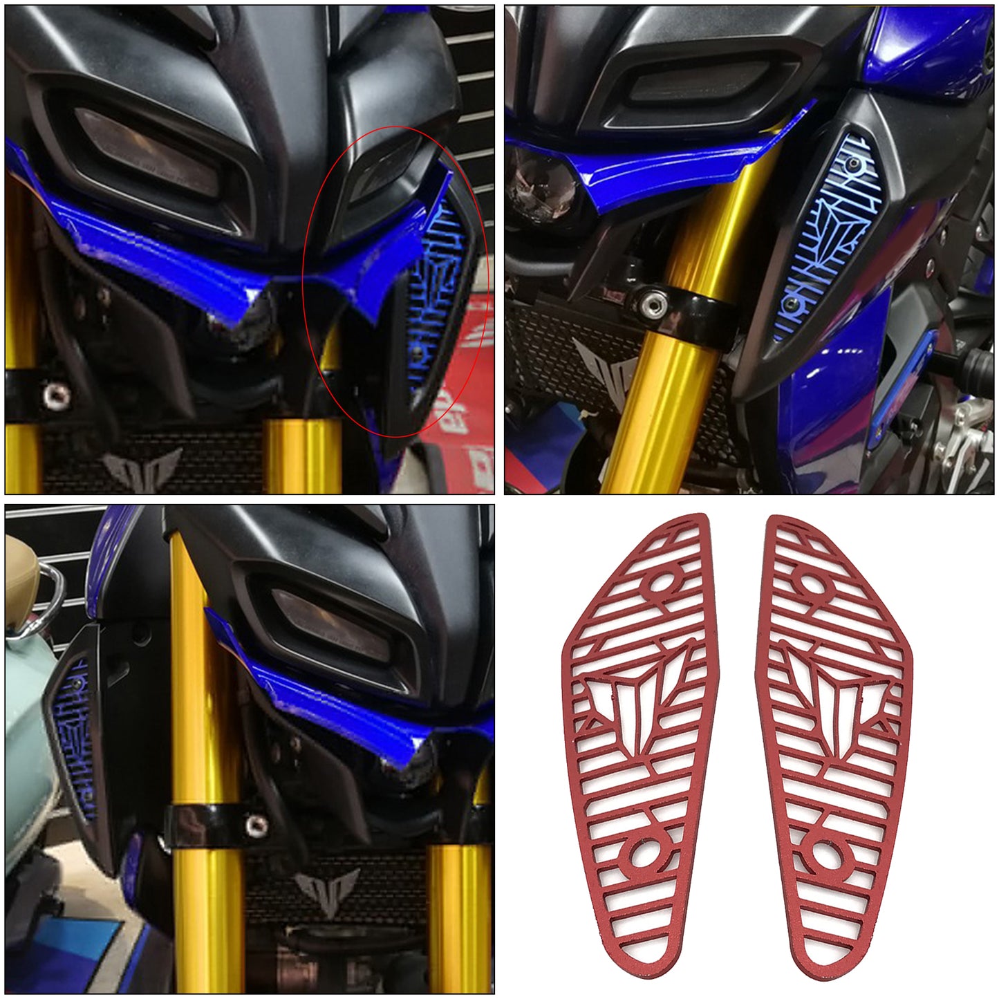2pcs Motorcycle Air Intake Cover Guard For Yamaha MT-15 18-20 Red