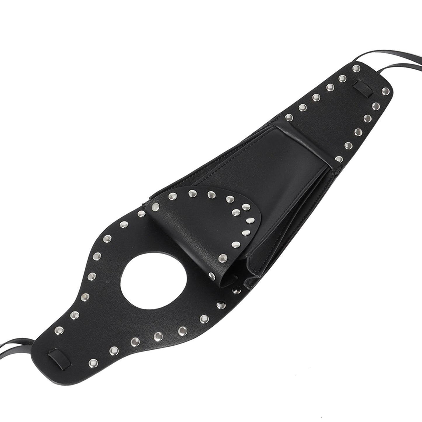 Black PU Gas Fuel Tank Cover Panel Bag Pouch for Sportster with Rivet