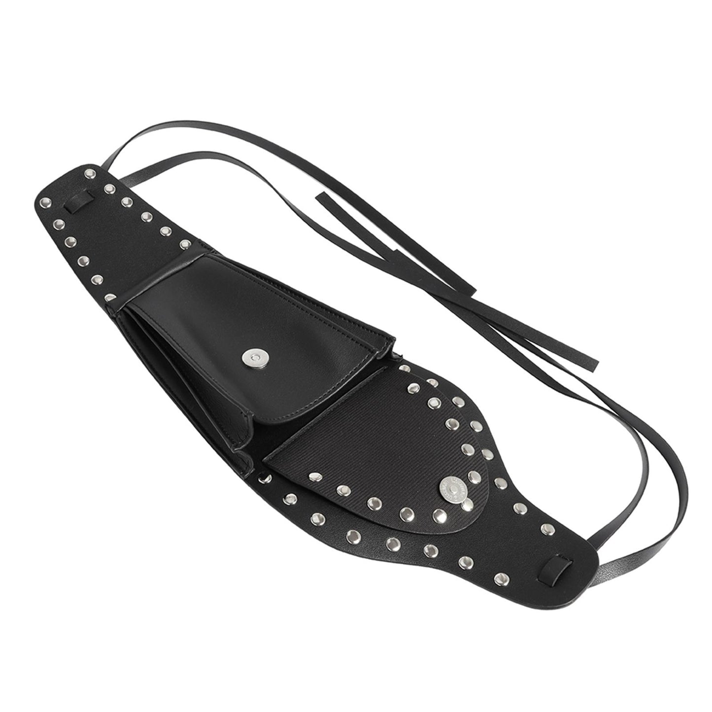 Black PU Gas Fuel Tank Cover Panel Bag Pouch for Sportster with Rivet