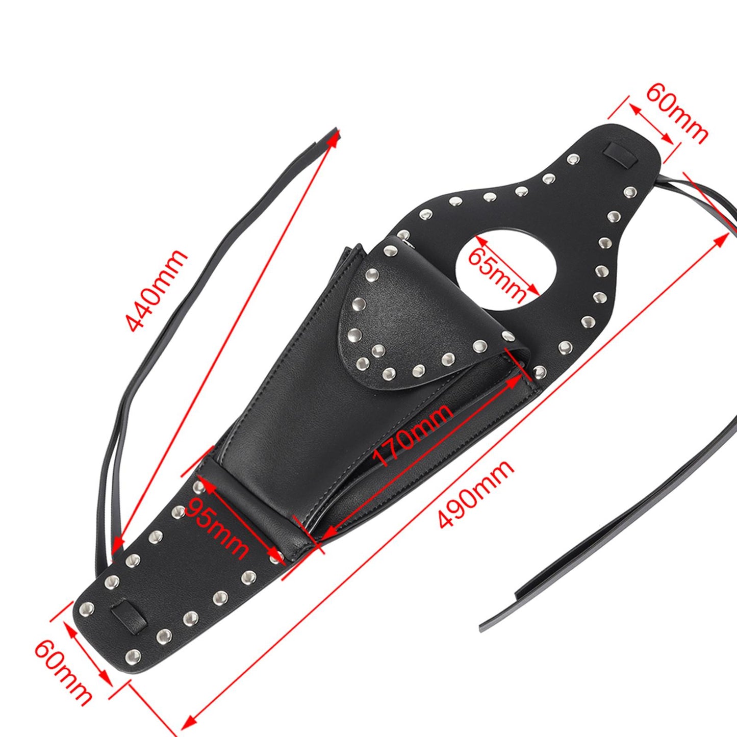 Black PU Gas Fuel Tank Cover Panel Bag Pouch for Sportster with Rivet