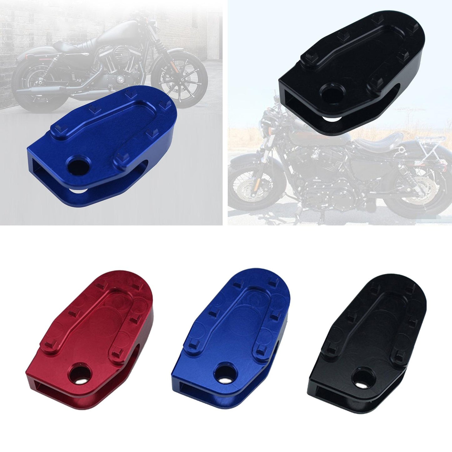 Widening Non-slip Footrests Brake Pedal for Motorcycle Aluminum black