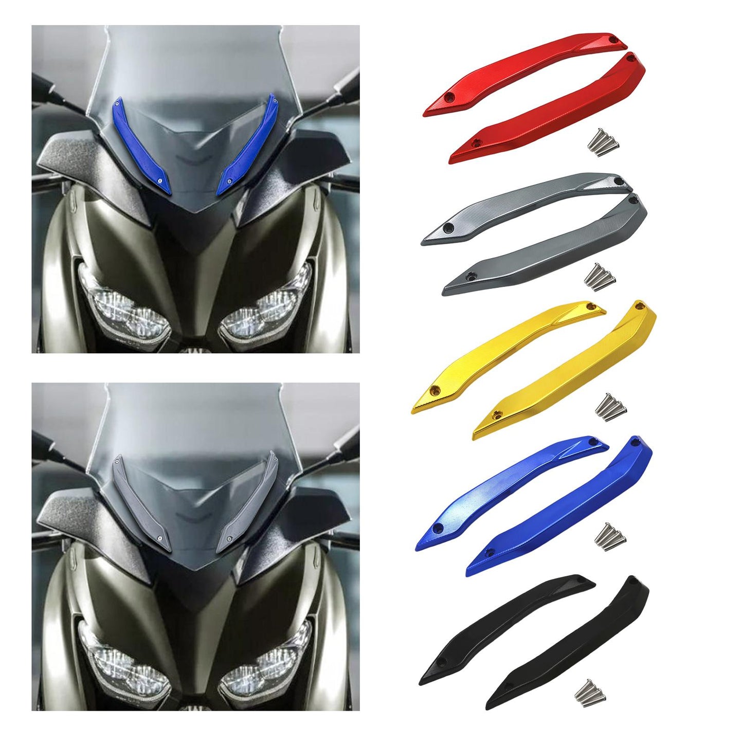 2Pcs Windshield Side Trim Glide Fit for Yamaha Xmax 2018-2021 Black