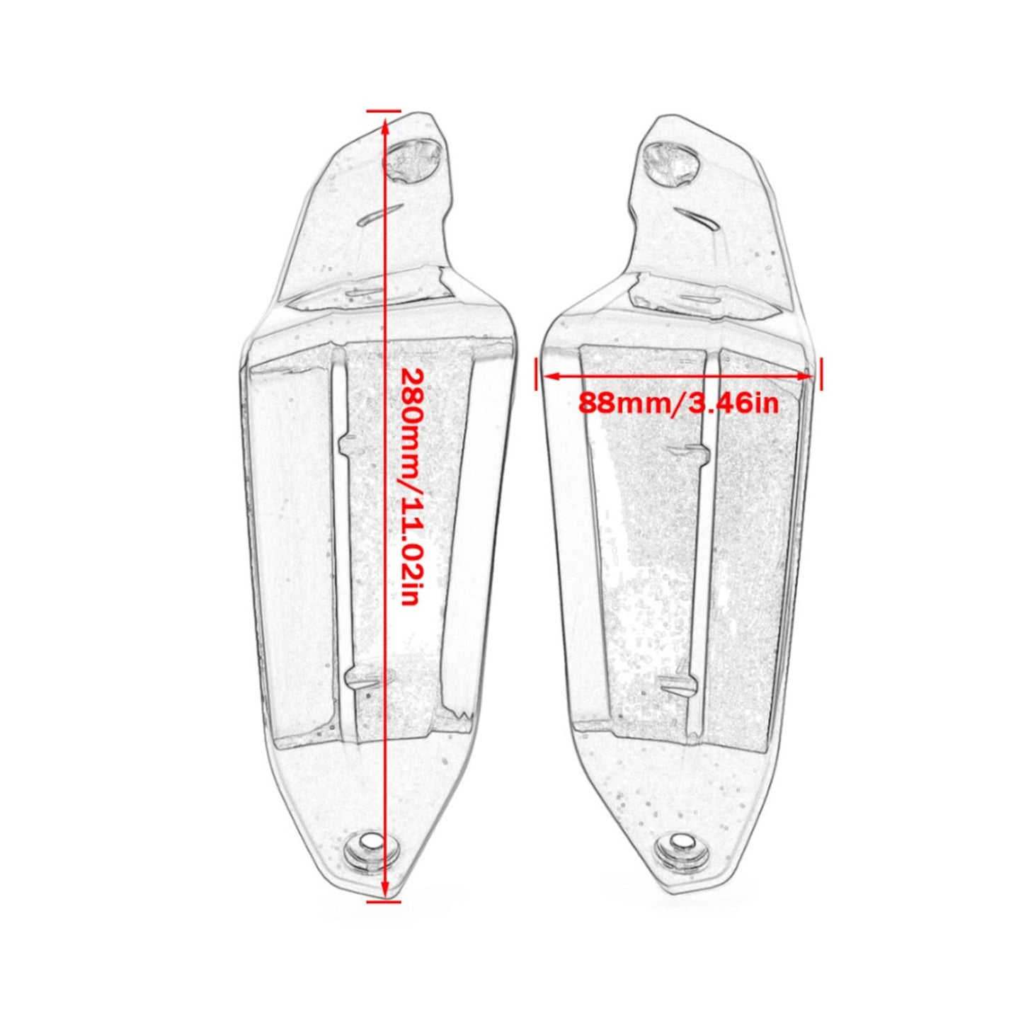 2 Pieces Motorcycle Hand Guard Fits for Honda Crf1100L Adv. Sports 20-21 Red