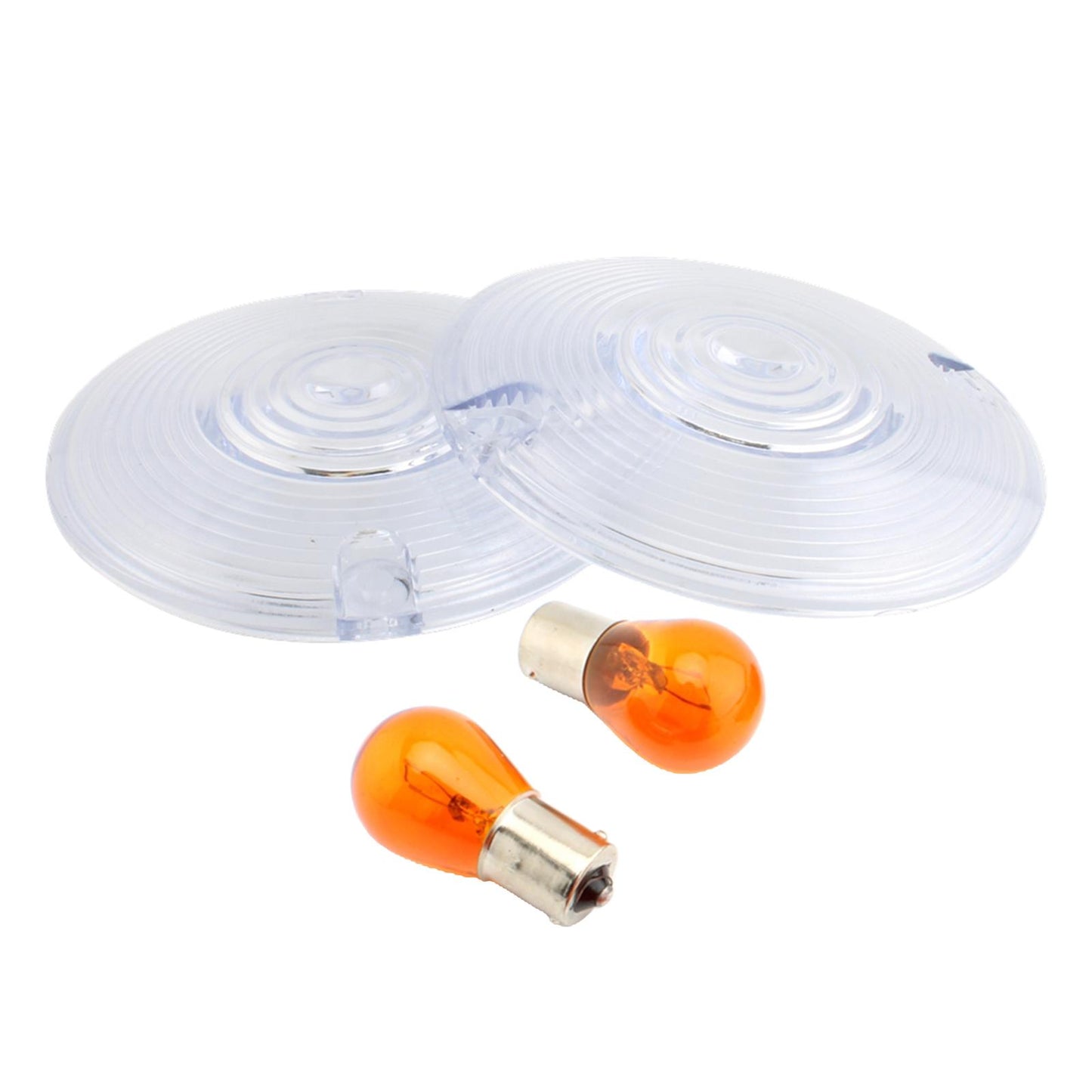 2 Count Motorbike 3 1/4 Turn Signal Lens Fit for Premium Transparent"