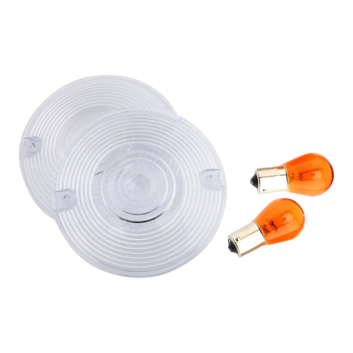 2 Count Motorbike 3 1/4 Turn Signal Lens Fit for Premium Transparent"