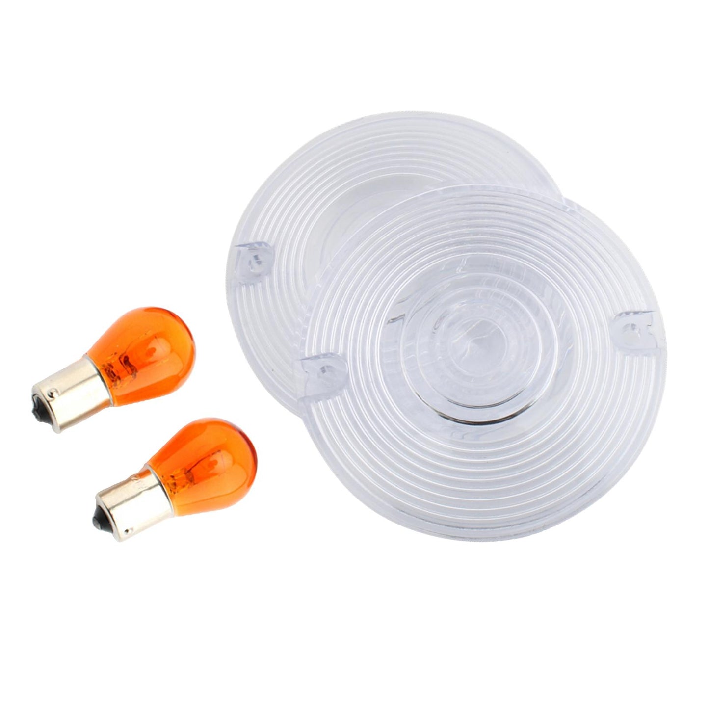 2 Count Motorbike 3 1/4 Turn Signal Lens Fit for Premium Transparent"