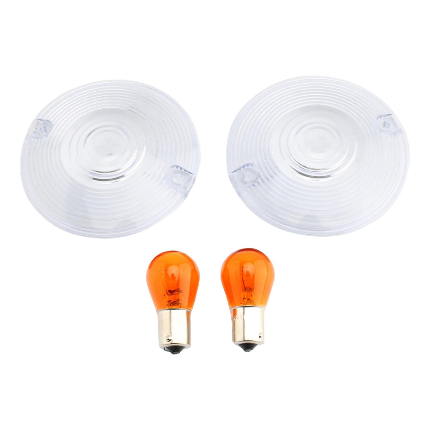 2 Count Motorbike 3 1/4 Turn Signal Lens Fit for Premium Transparent"