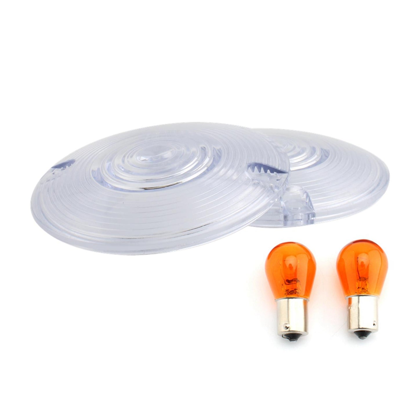 2 Count Motorbike 3 1/4 Turn Signal Lens Fit for Premium Transparent"