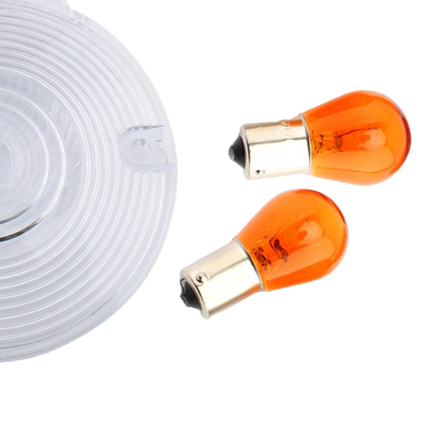 2 Count Motorbike 3 1/4 Turn Signal Lens Fit for Premium Transparent"