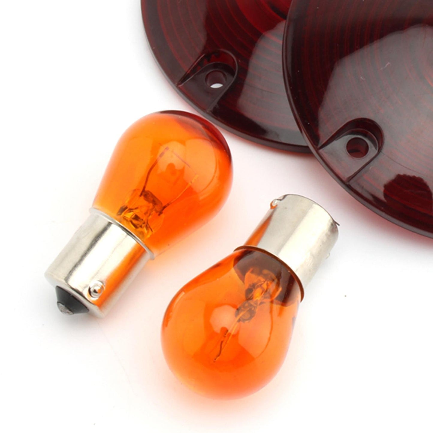 2 Count Motorbike 3 1/4 Turn Signal Lens Fit for Premium Red"