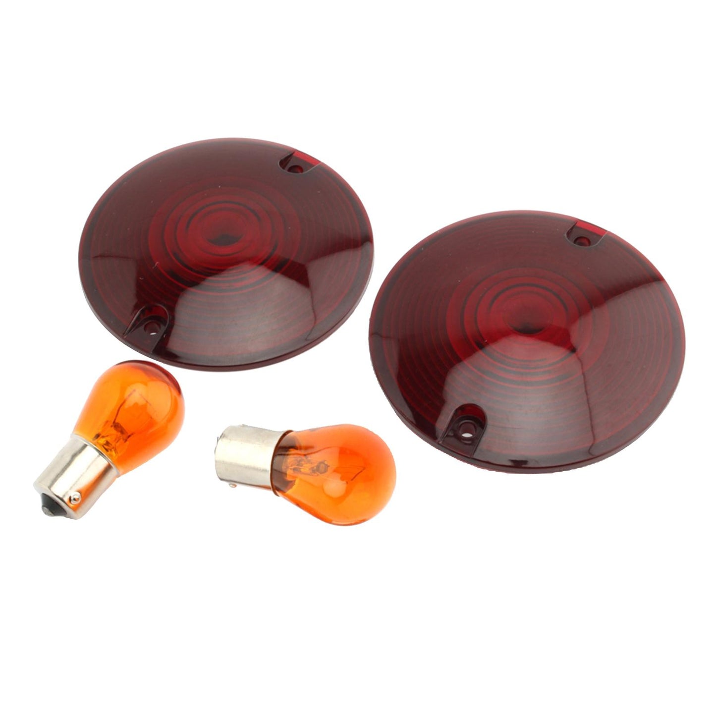 2 Count Motorbike 3 1/4 Turn Signal Lens Fit for Premium Red"