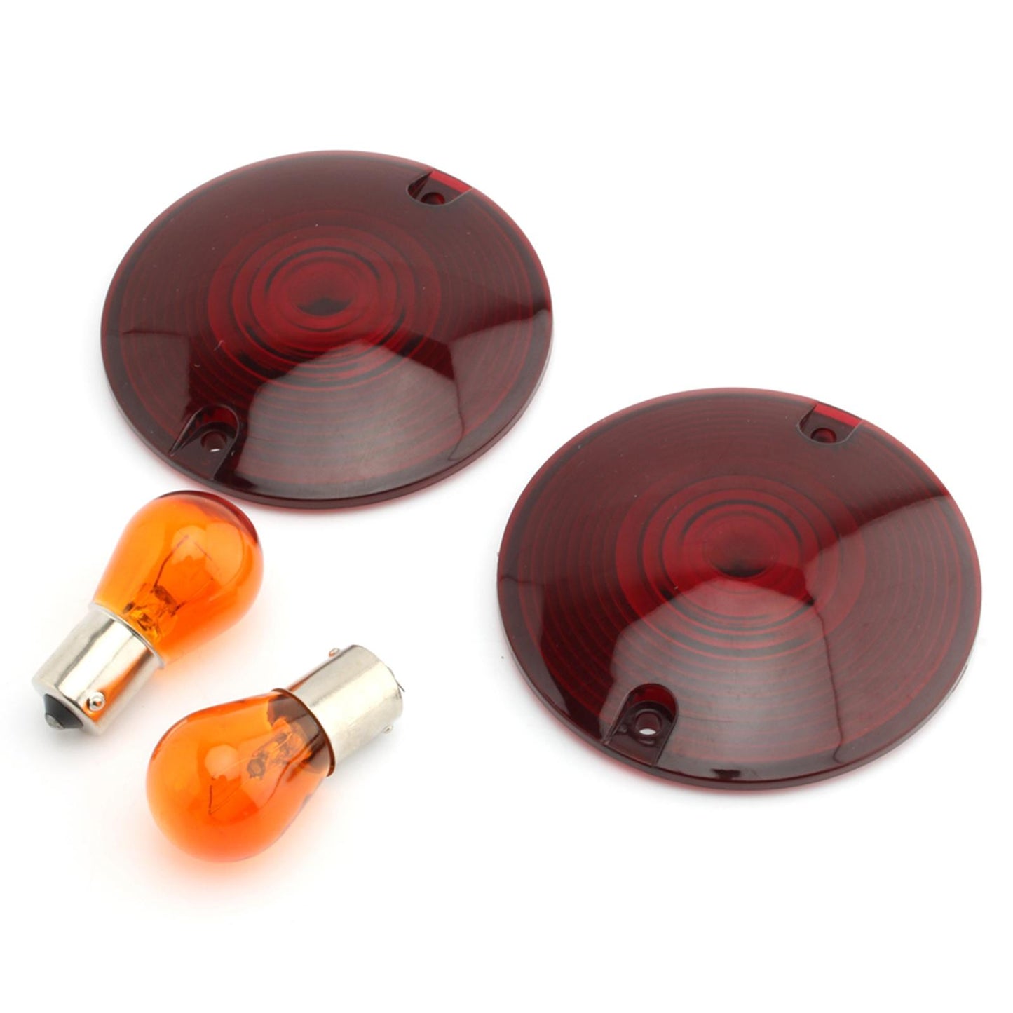 2 Count Motorbike 3 1/4 Turn Signal Lens Fit for Premium Red"