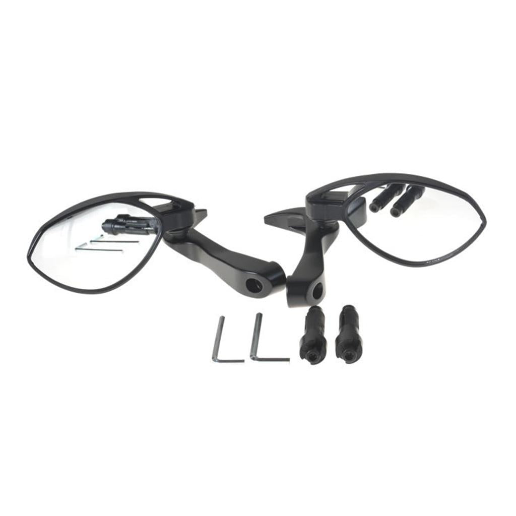 2Pcs Universal Motorcycle Rear View Mirrors Handle Bar Side Dirt Bike Black
