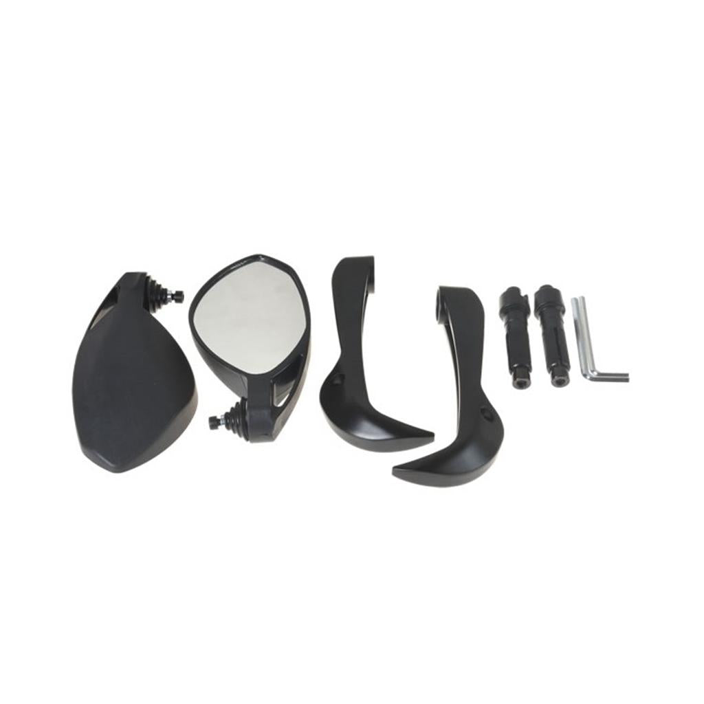 2Pcs Universal Motorcycle Rear View Mirrors Handle Bar Side Dirt Bike Black