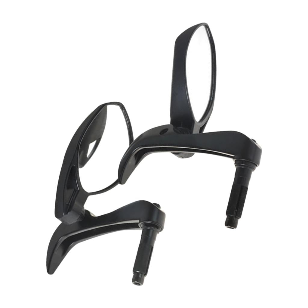 2Pcs Universal Motorcycle Rear View Mirrors Handle Bar Side Dirt Bike Black