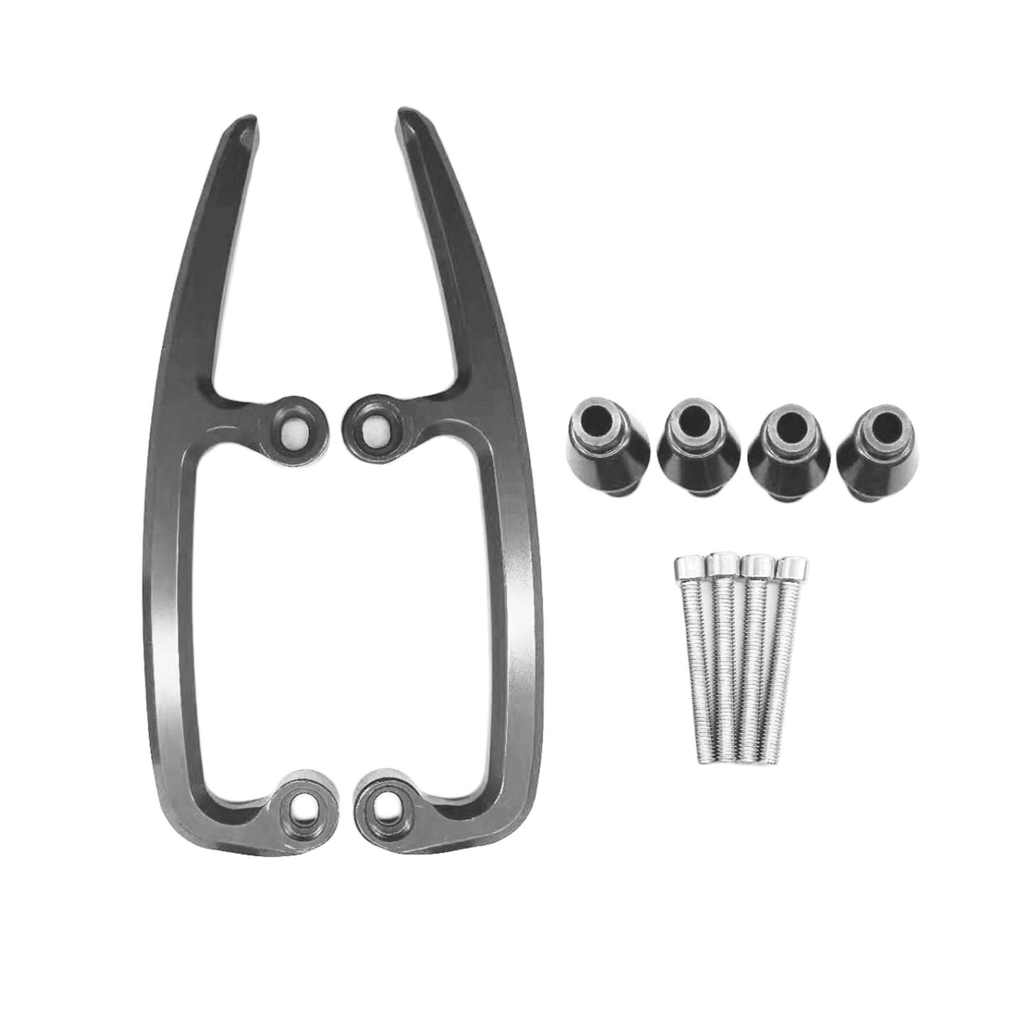 2 Pieces Motorbike Rear Seat Passenger Armrest Handle for Kawasaki Silver