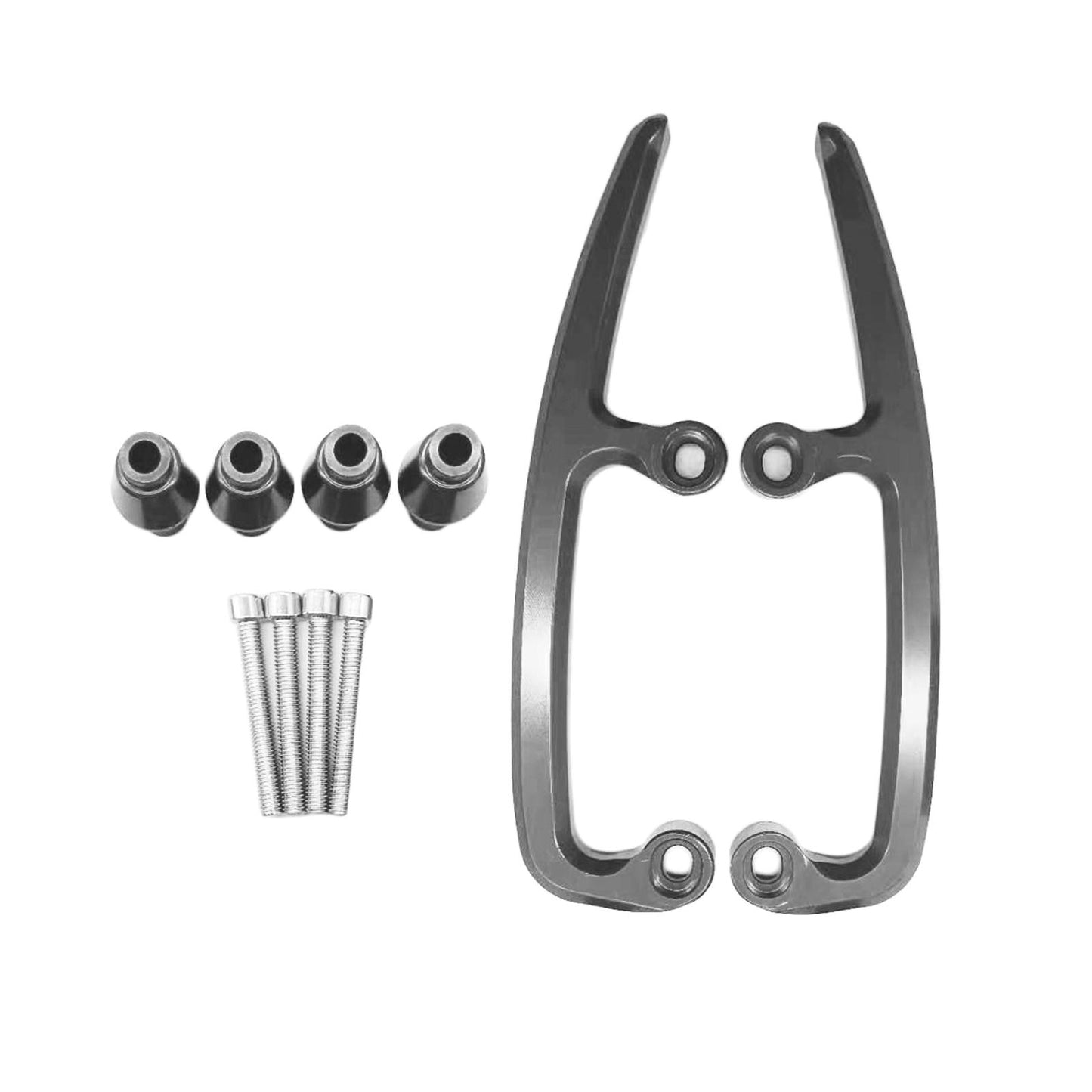 2 Pieces Motorbike Rear Seat Passenger Armrest Handle for Kawasaki Silver