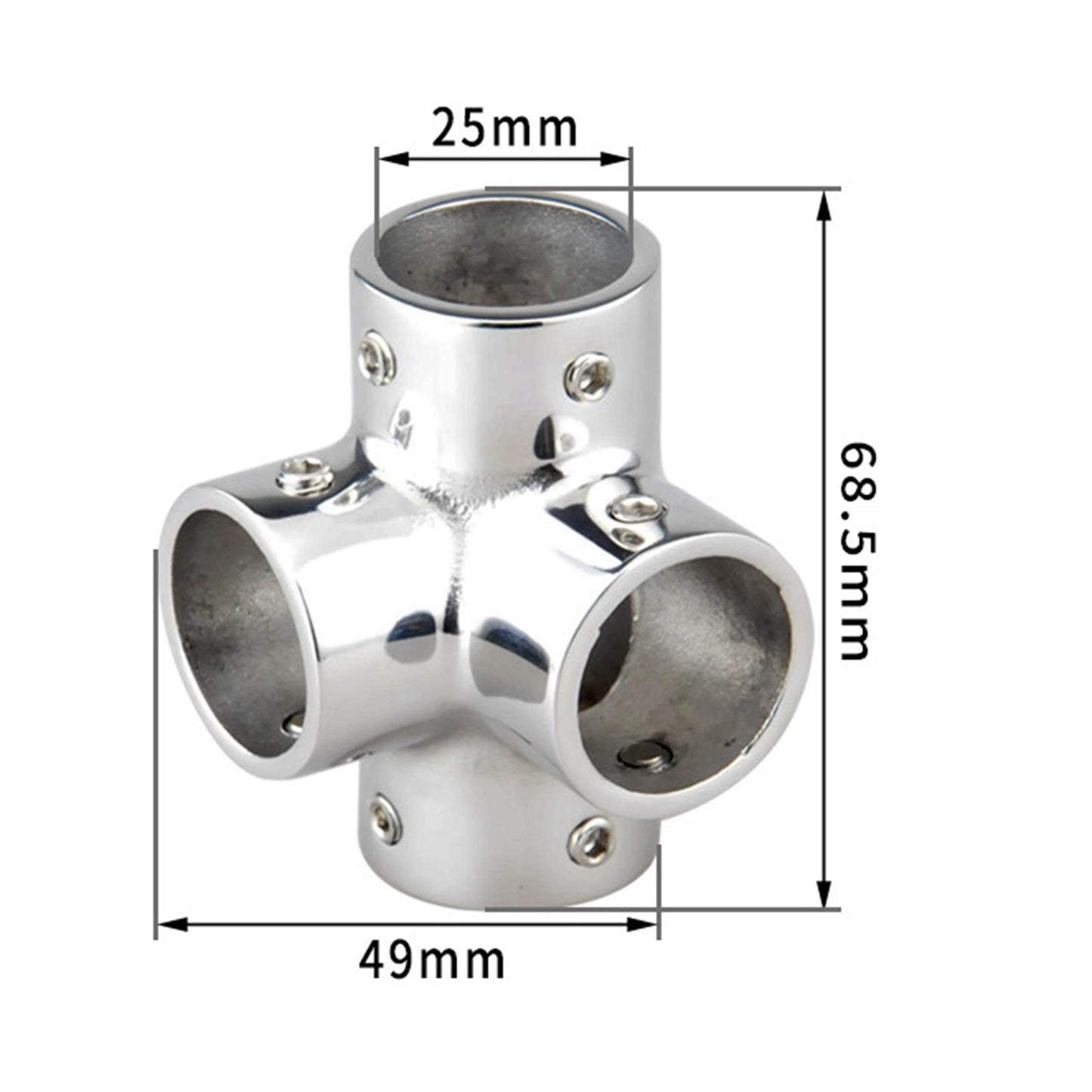 25mm / 1 4 Way Corner Fitting Boat Pipe Connector for Marine Yacht Boats"