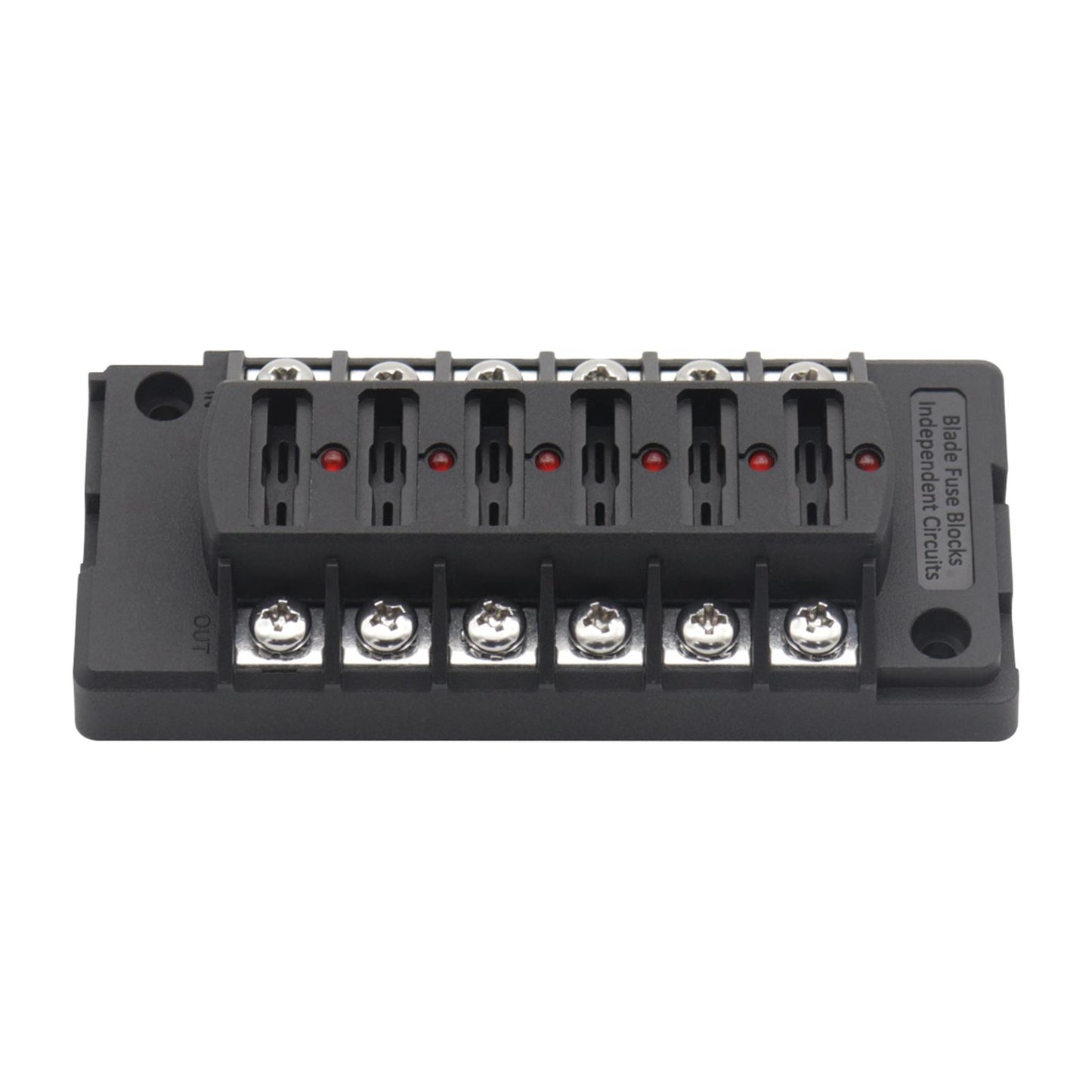 12-32V 12 Way Fuse Box Holder with LED Warning Lights for Marine Cars RV SUV