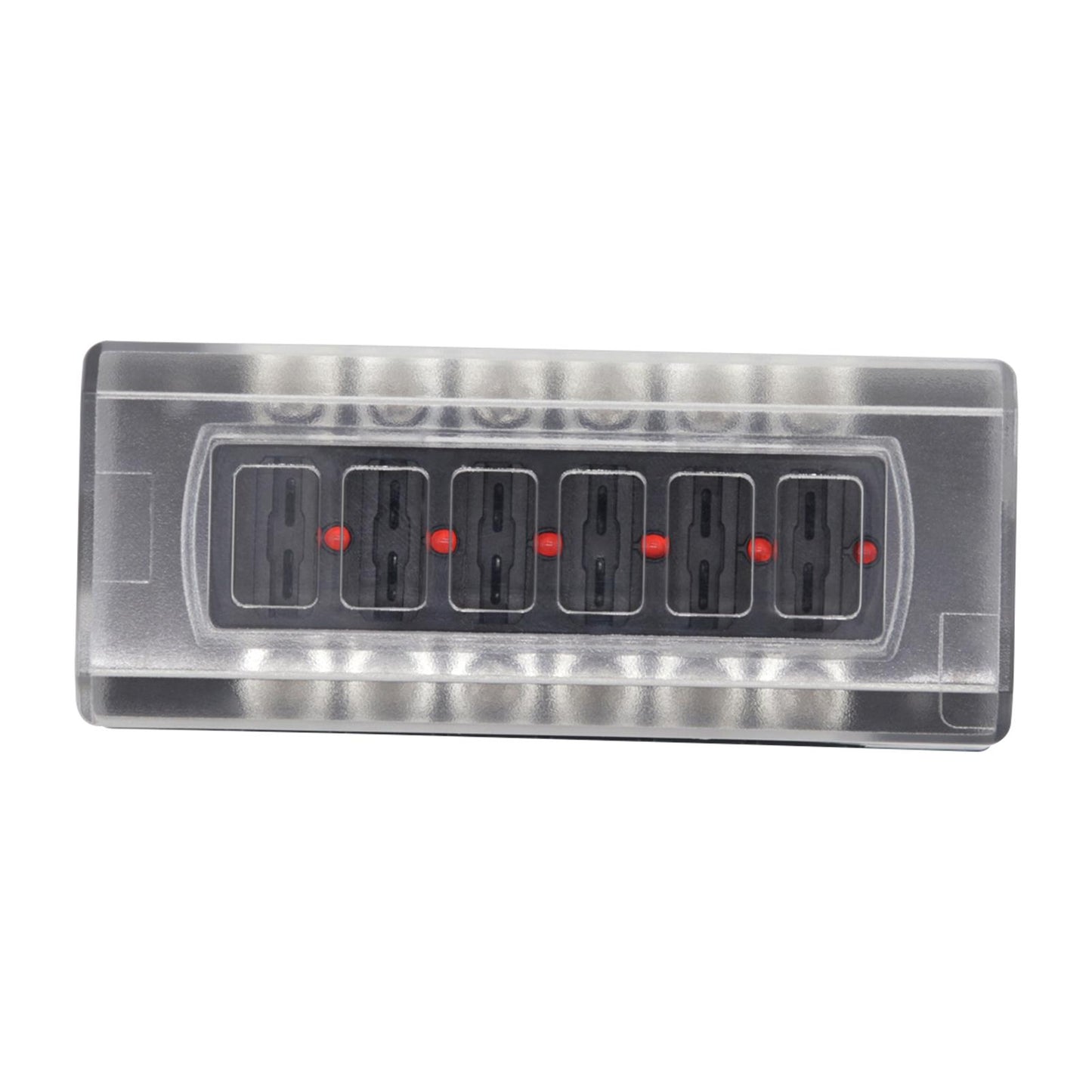 12-32V 12 Way Fuse Box Holder with LED Warning Lights for Marine Cars RV SUV