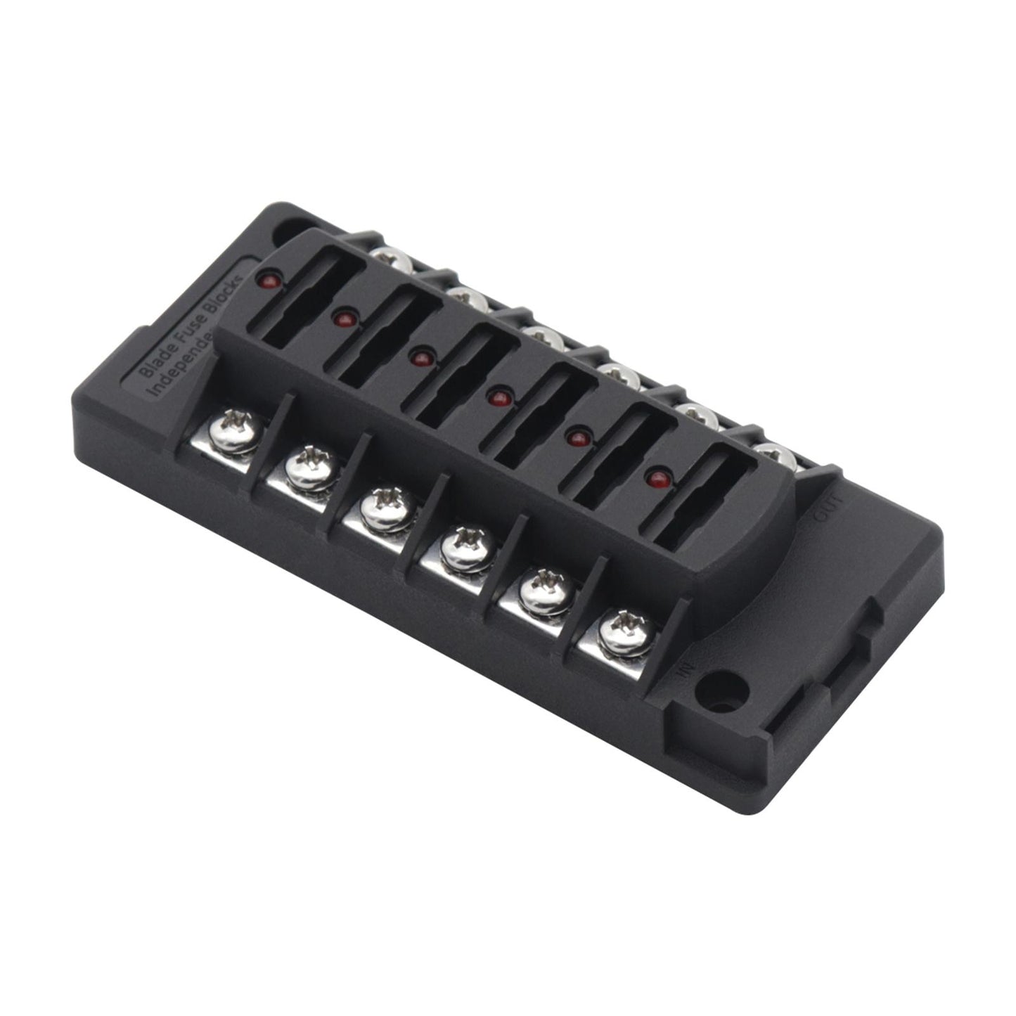 12-32V 12 Way Fuse Box Holder with LED Warning Lights for Marine Cars RV SUV