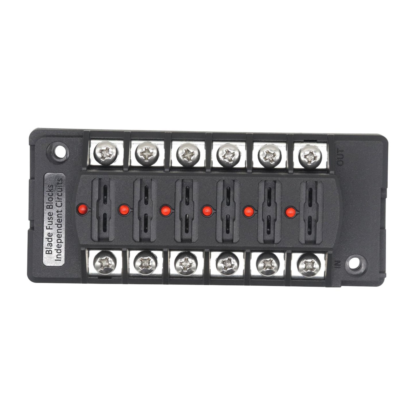 12-32V 12 Way Fuse Box Holder with LED Warning Lights for Marine Cars RV SUV