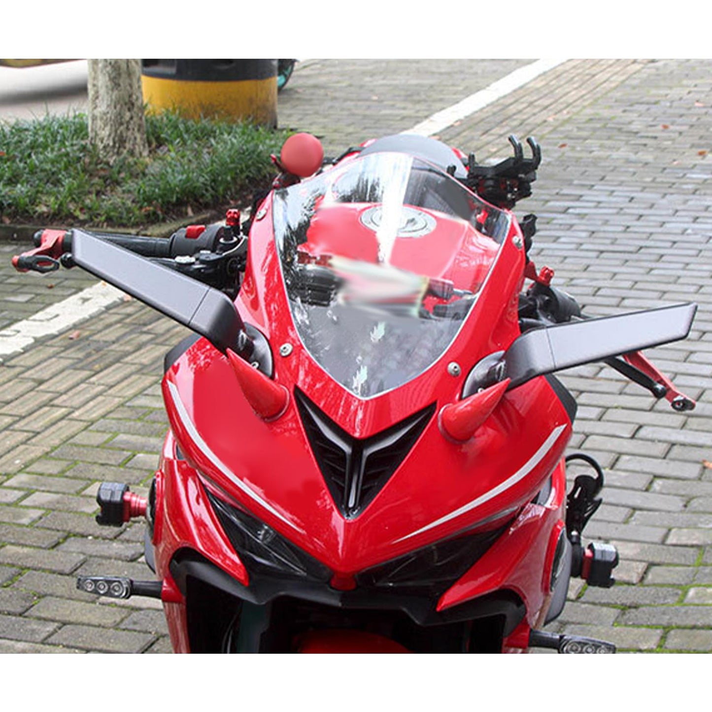 2Pcs Motorcycle Rearview Mirror for Yamaha Yzf R6 R3 R125 R15 Black