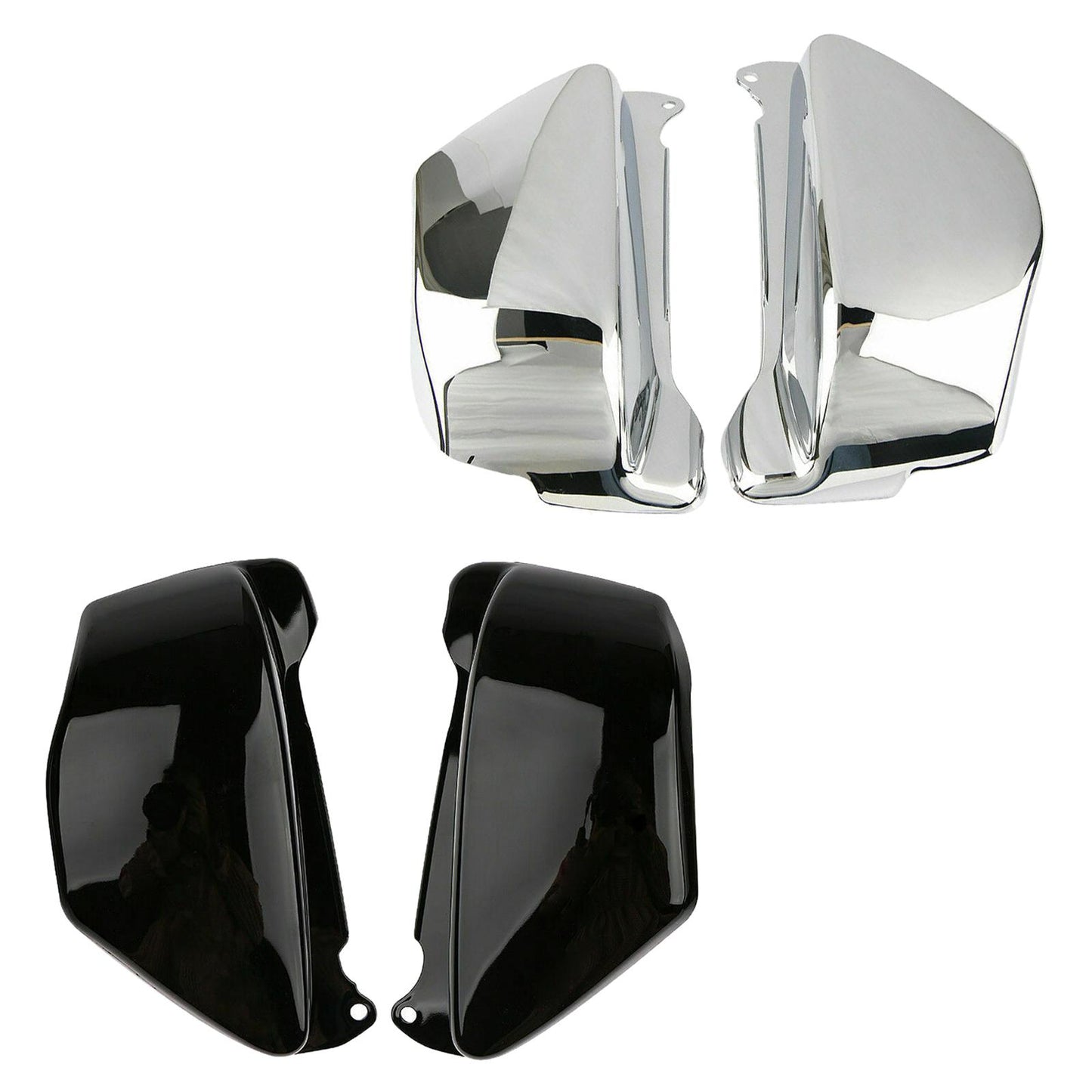 2 Pieces Chrome Battery Side Fairing Cover Guard for Honda Magna Vf750 Black