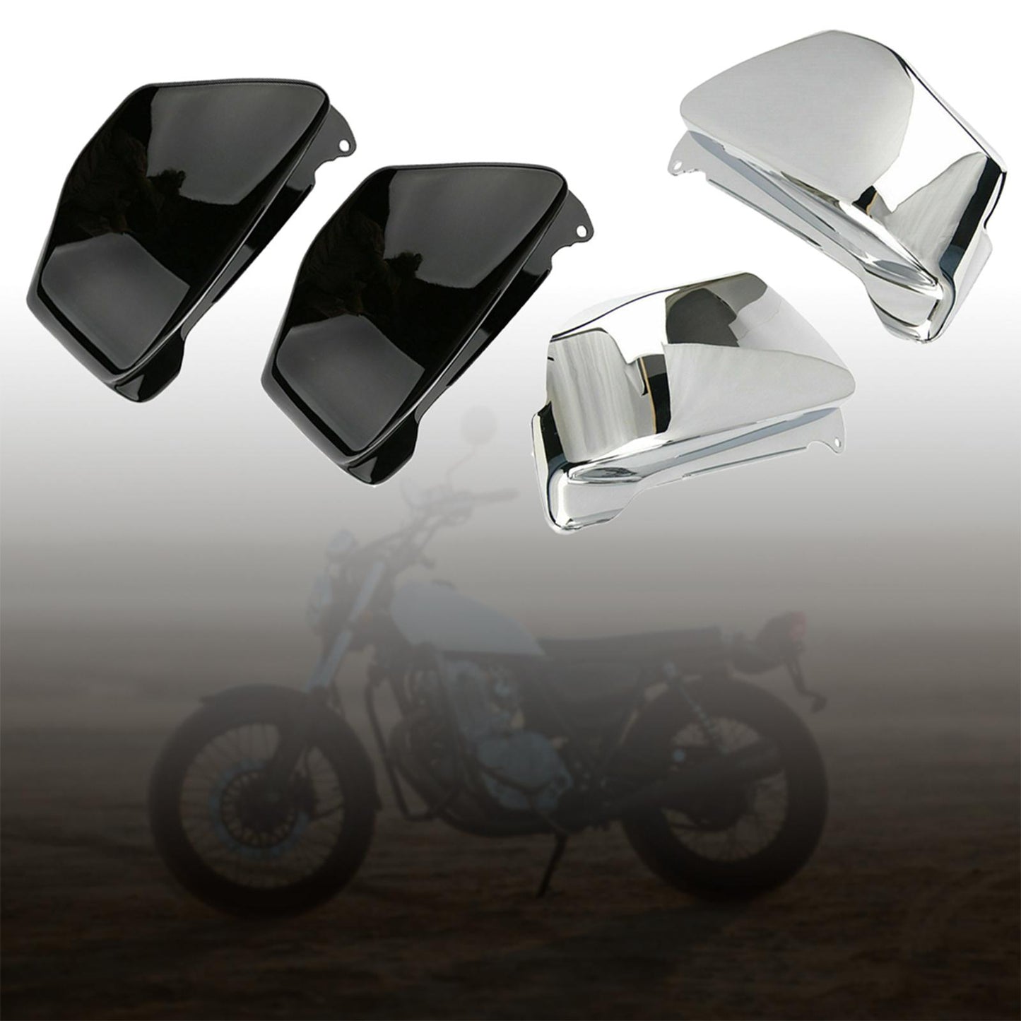 2 Pieces Chrome Battery Side Fairing Cover Guard for Honda Magna Vf750 Black